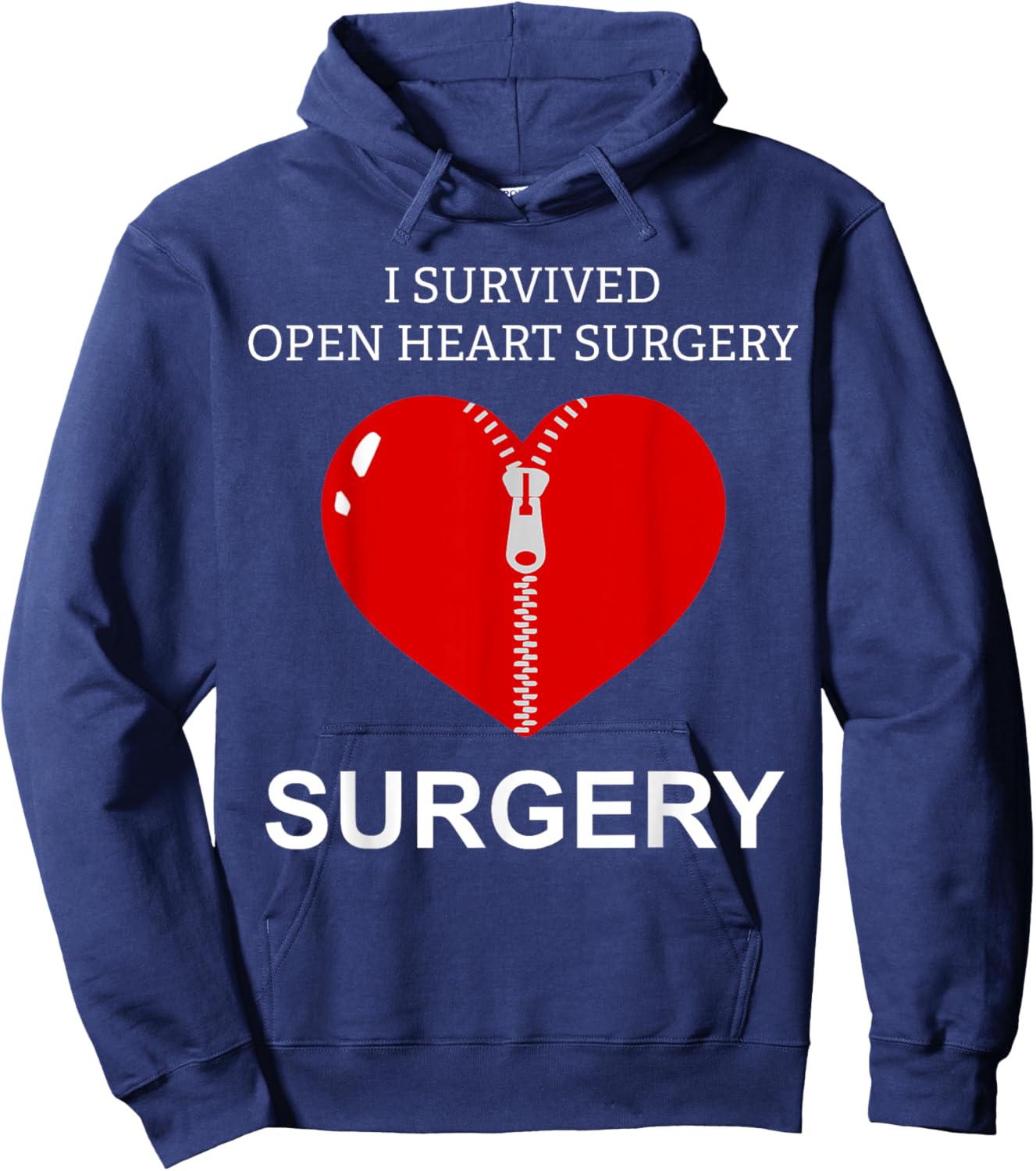 I Survived Open Heart Surgery Men Women Gift Hoodie - Hoodie | Navy