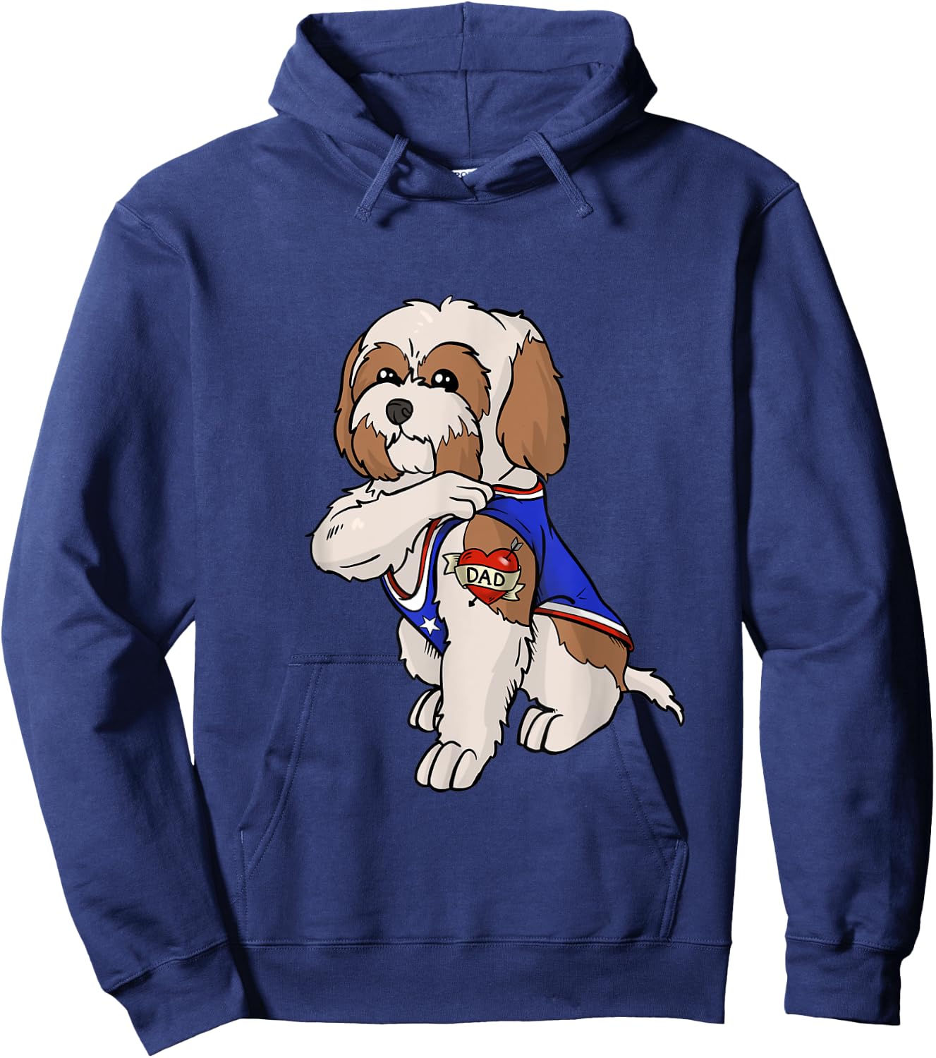 Shih Tzu Dog Love Dad Puppy Owner Men Women Kids Hoodie - Hoodie | Navy