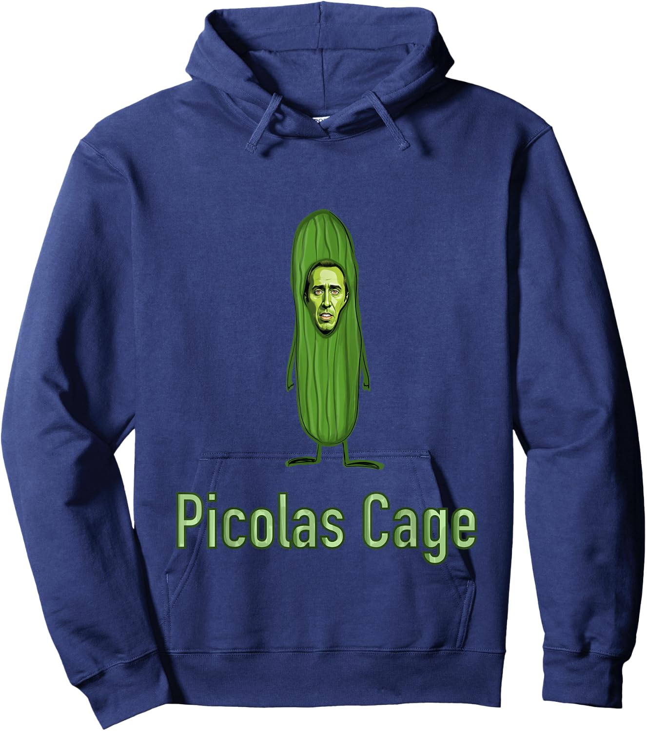 Picolas Cage Funny Celebs Meme Cucumber Pickle Hoodie - Hoodie | Navy