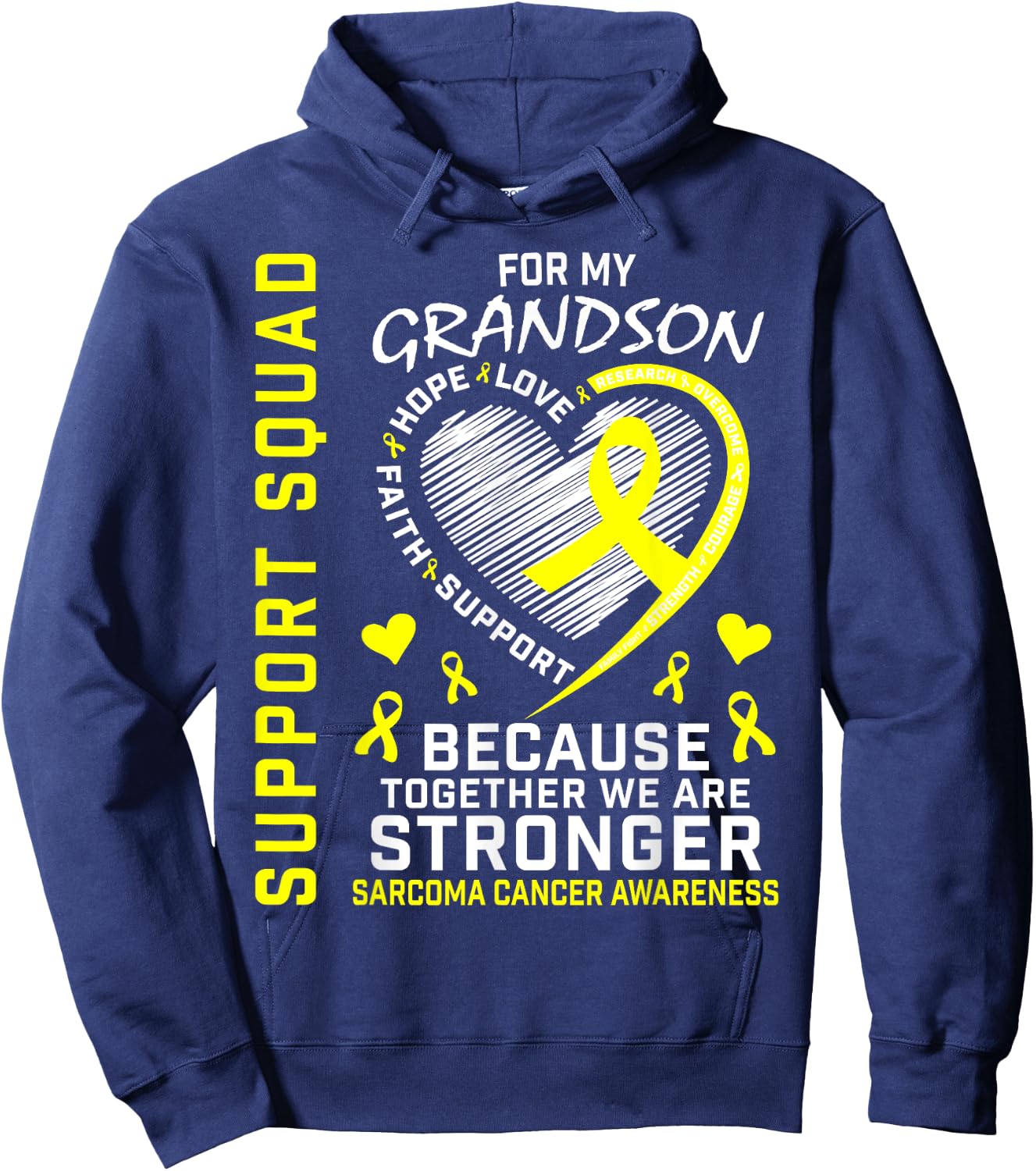 Grandson Sarcoma Cancer Awareness Supporter Products Family Hoodie - Hoodie | Navy