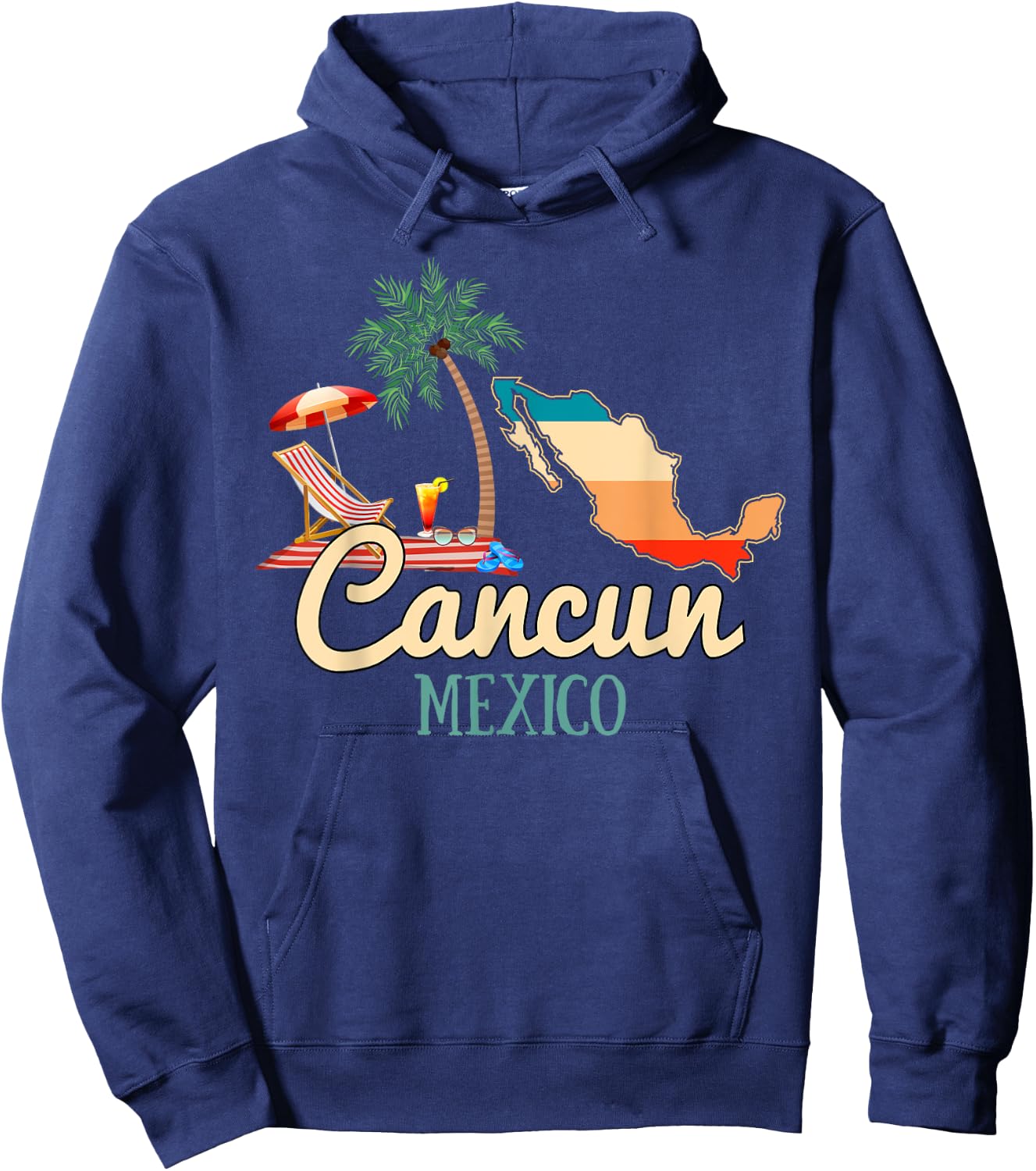 Cancun Mexico Souvenir Shirt Family Matching Vacation Cancun Hoodie - Hoodie | Navy