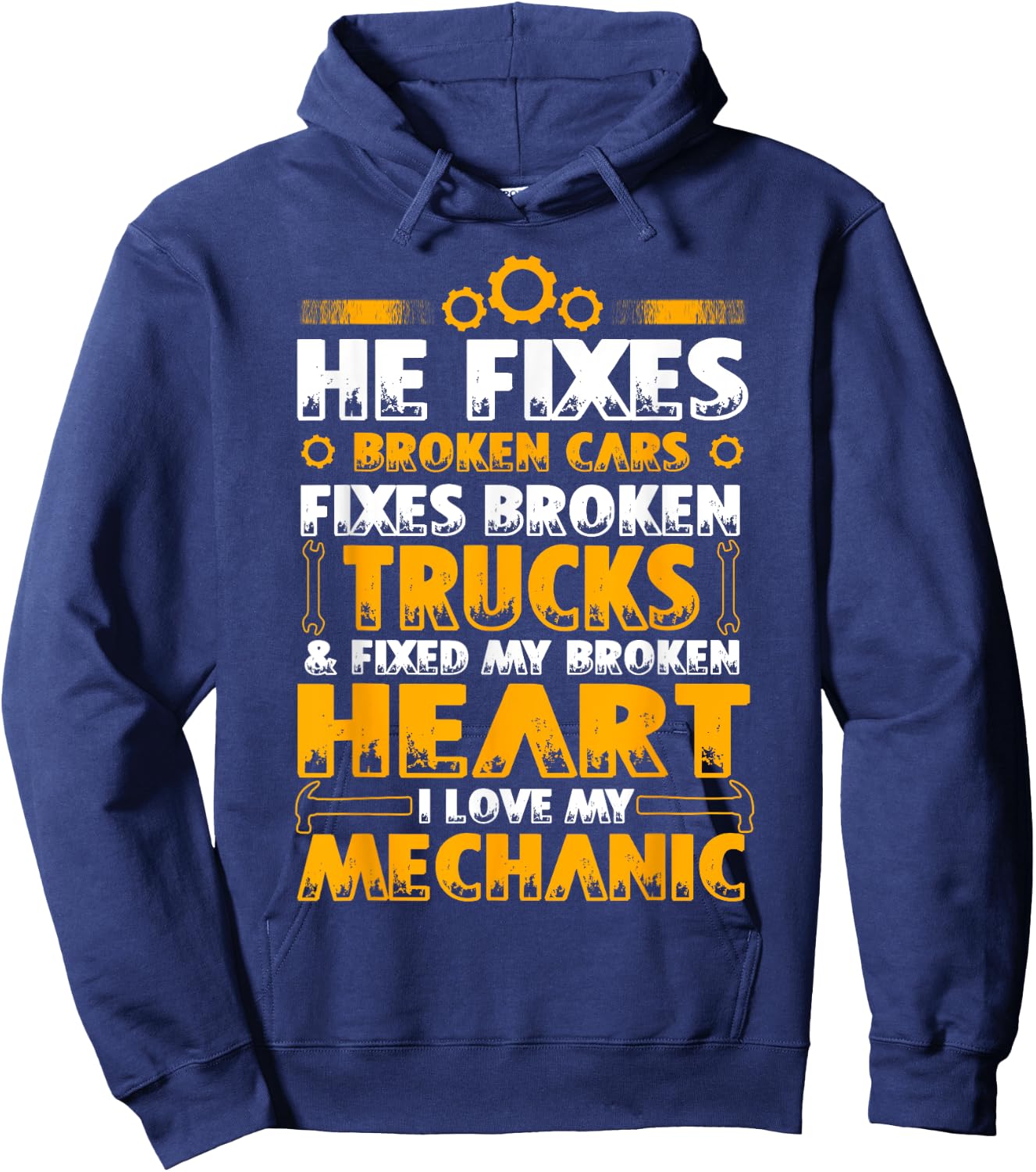 I Love My Mechanic T Shirt, Proud Mechanic's Wife T Shirt Hoodie - Hoodie | Navy
