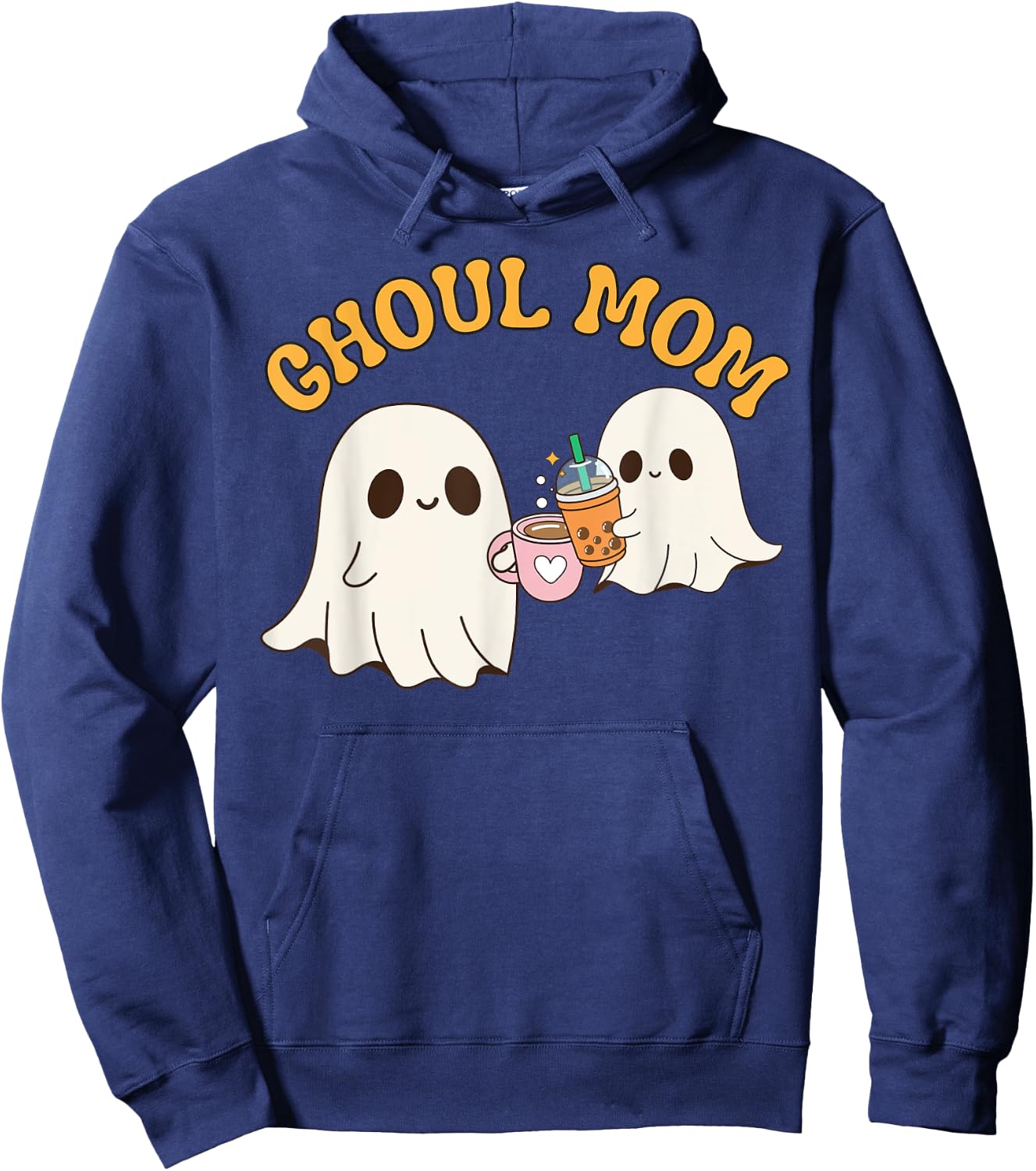 Ghoul Mom Cute Halloween Mother Ghost Mommy Trick Treating Hoodie - Hoodie | Navy