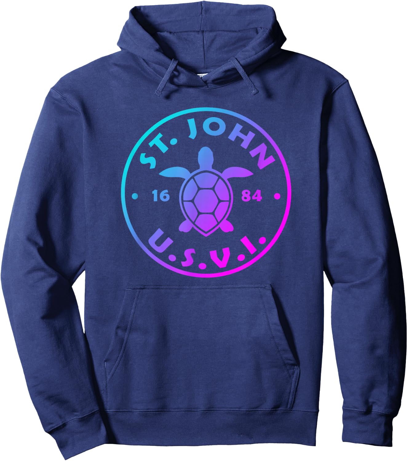 St John USVI Sea Turtle Boys Girls Toddler Colorful Souvenir Hoodie - Hoodie | Navy