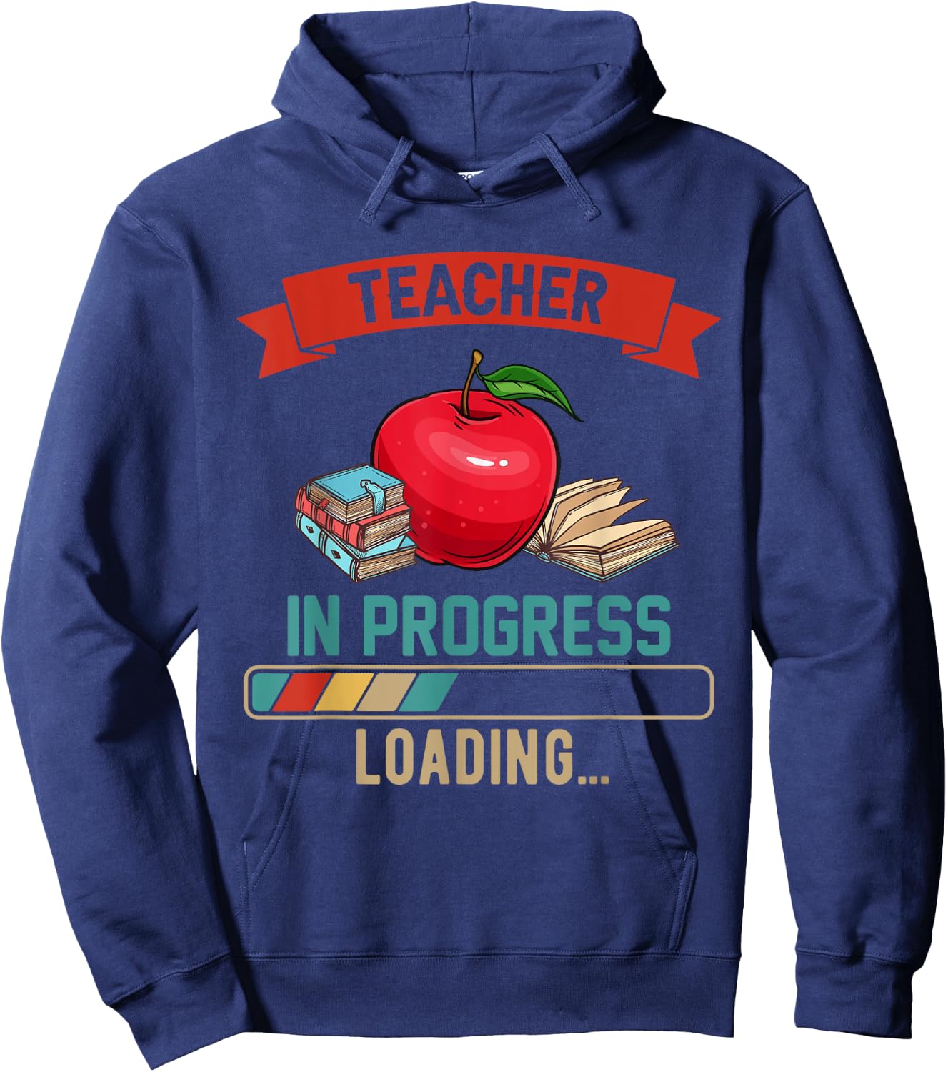 Vintage Teacher In Progress Loading Proud Future Job Hoodie - Hoodie | Navy