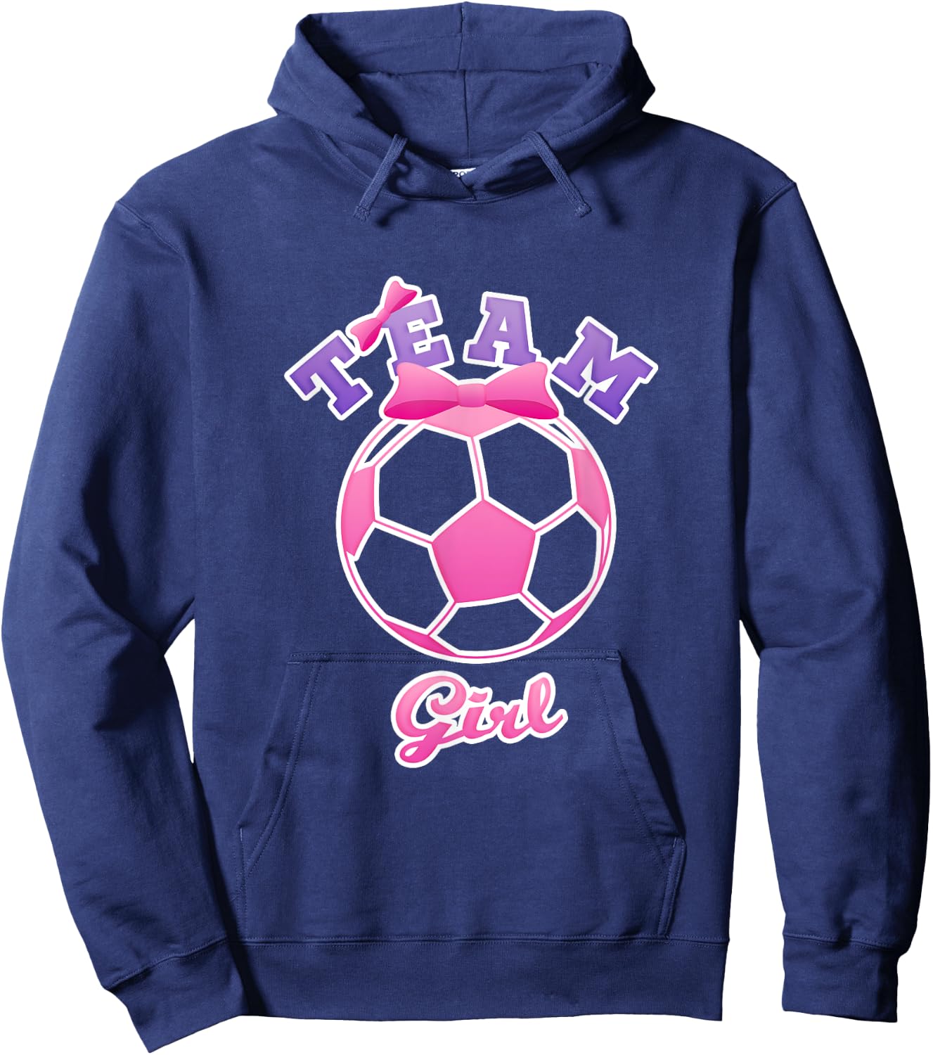 Gender Reveal Party | Team Girl, Pink Soccer Ball T Shirt Hoodie - Hoodie | Navy