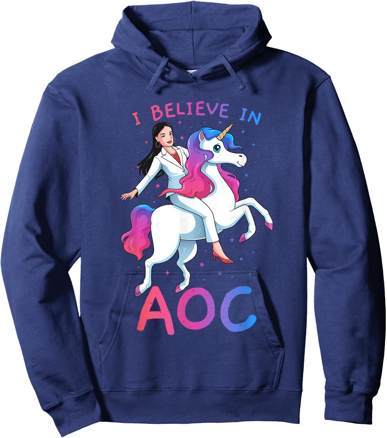 I Believe in AOC Unicorn Alexandria Ocasio-Cortez Gift Hoodie - Hoodie | Navy
