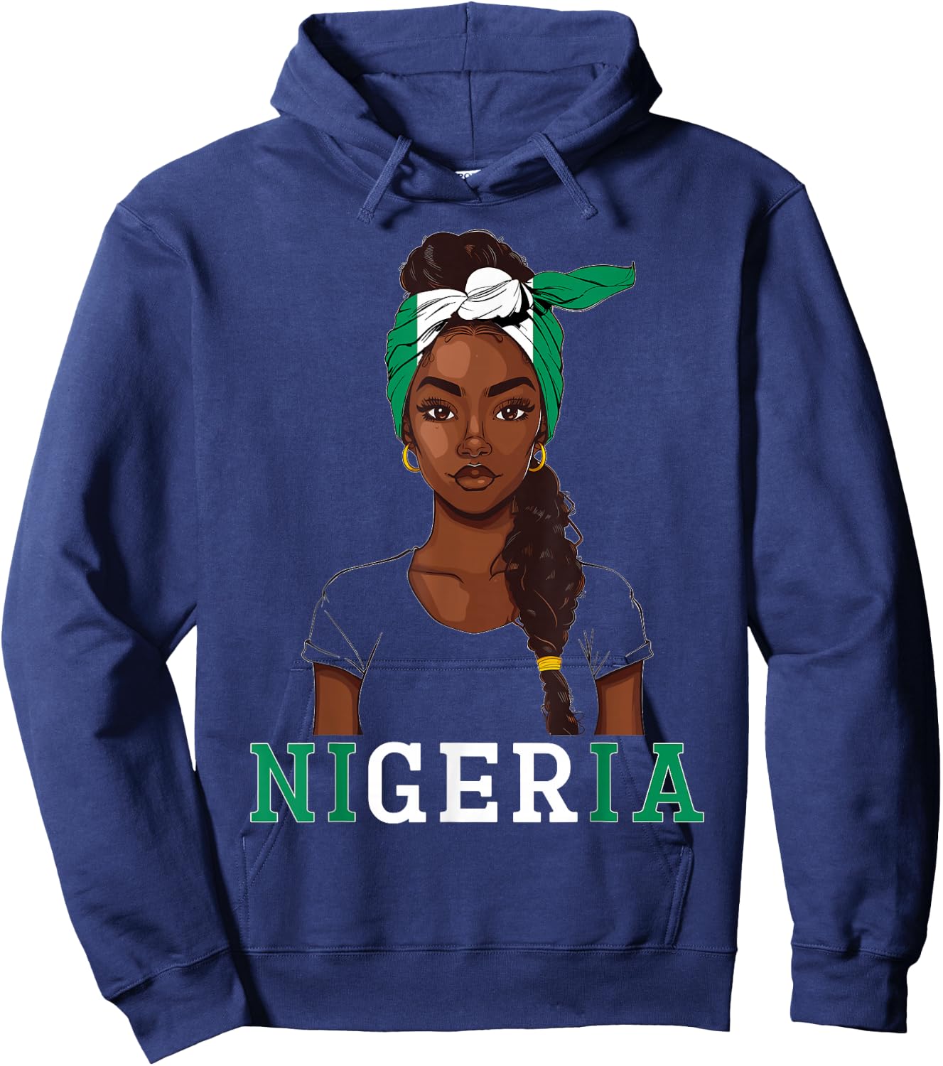 Nigeria Flag Products Souvenirs Girl Uniform Nigerian Hoodie - Hoodie | Navy