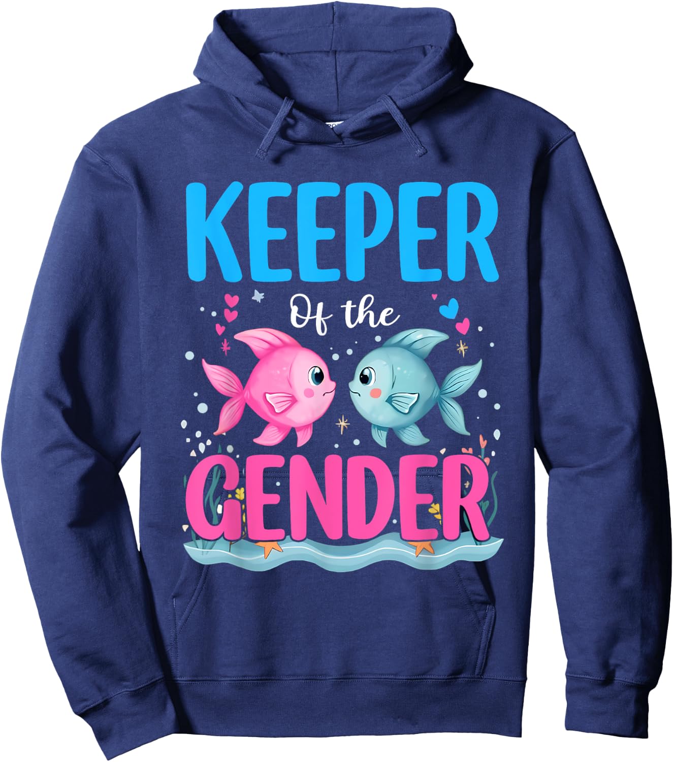 Keeper Of The Gender Fish He Or Fish She Gender Reveal Hoodie - Hoodie | Navy