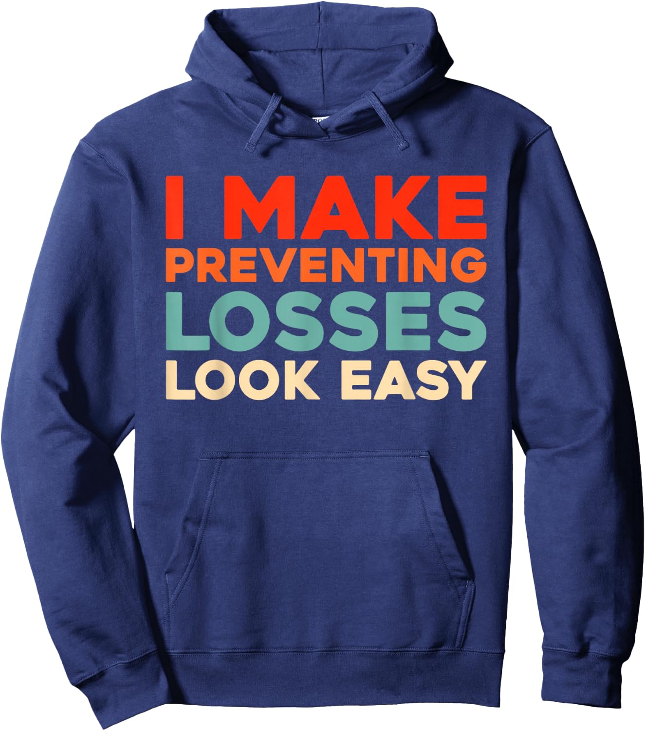Retro Thin Yellow Line - Vintage Loss Prevention Hoodie - Hoodie | Navy