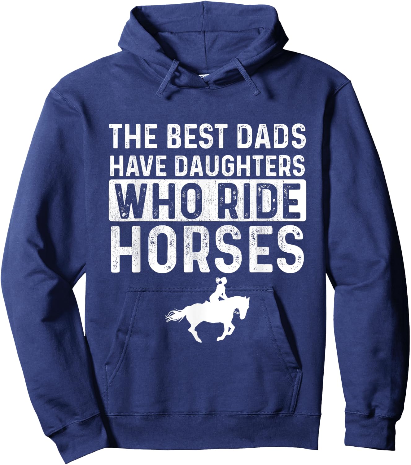 Dad Of Horse Lover Equestrian Horseback Rider Hoodie - Hoodie | Navy