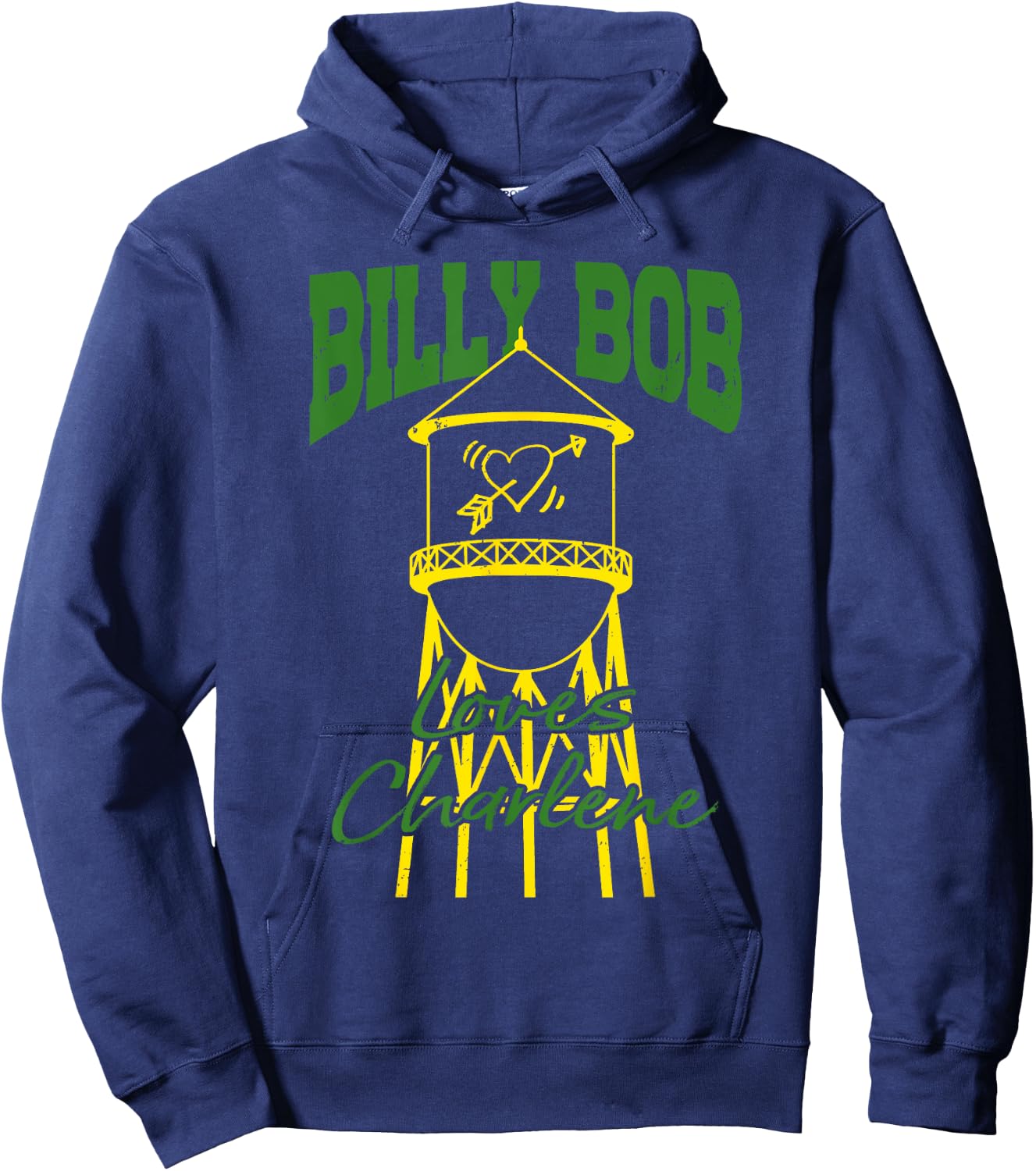 Billy Bob Loves Charlene Gifts Lover Heart Hoodie - Hoodie | Navy