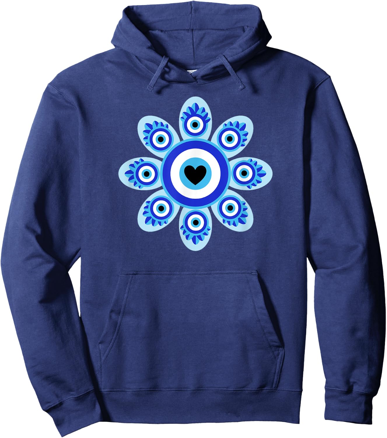 Evil Eye Floral Esoteric Mystical Aesthetic Hoodie - Hoodie | Navy