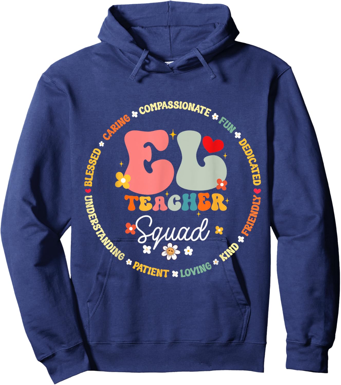Groovy EL Teacher Squad Appreciation Week back to school Women Kids Hoodie - Hoodie | Navy