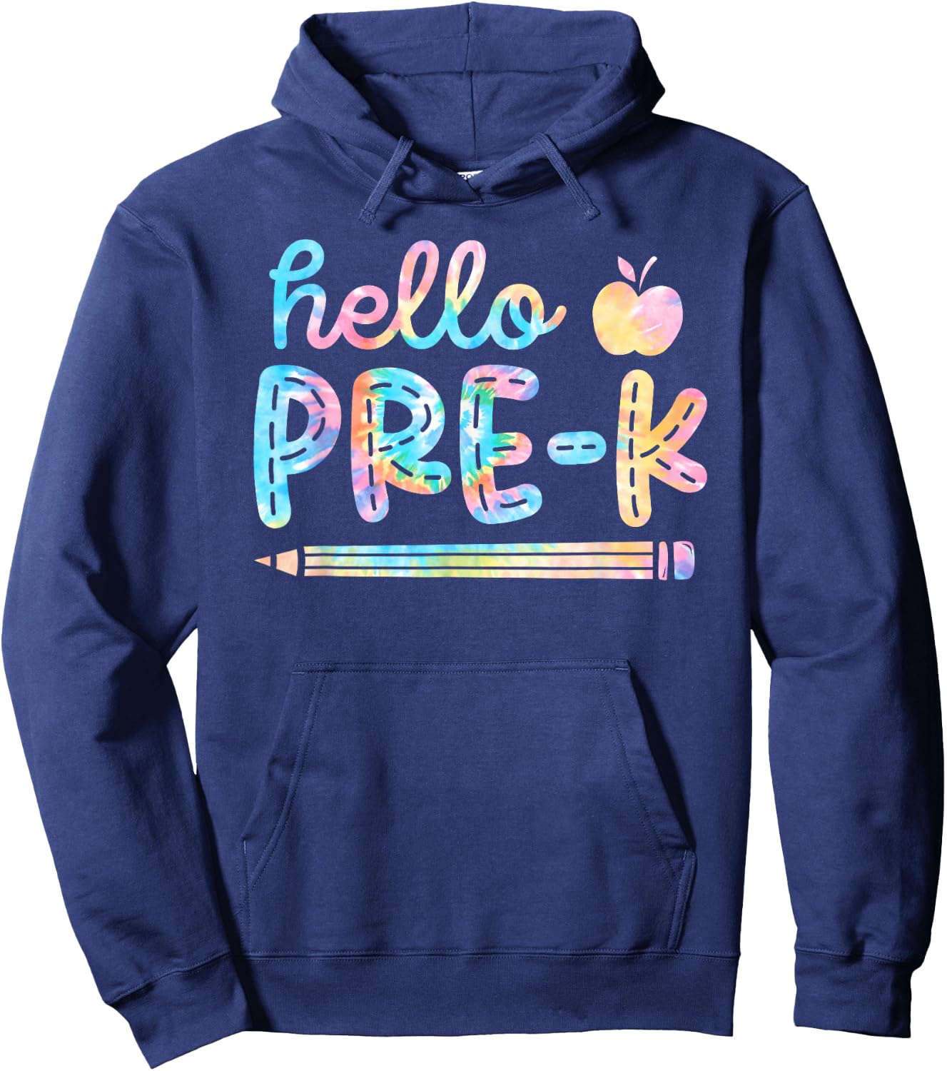 Hello Pre-K Team Tie Dye Back to School Teacher Student PreK Hoodie - Hoodie | Navy