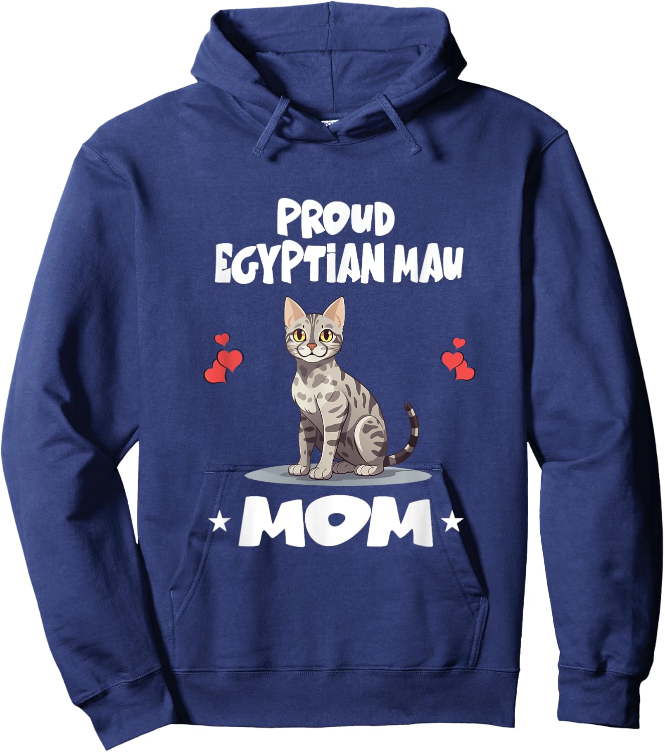 Proud Egyptian Mau Cat Mom Men Women Kids Hoodie - Hoodie | Navy