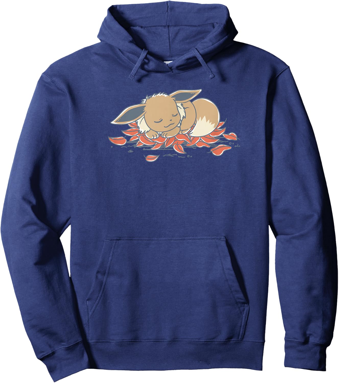 Pokémon - Eevee Sleeping On Leaves Generation 1 Normal Type Hoodie - Hoodie | Navy