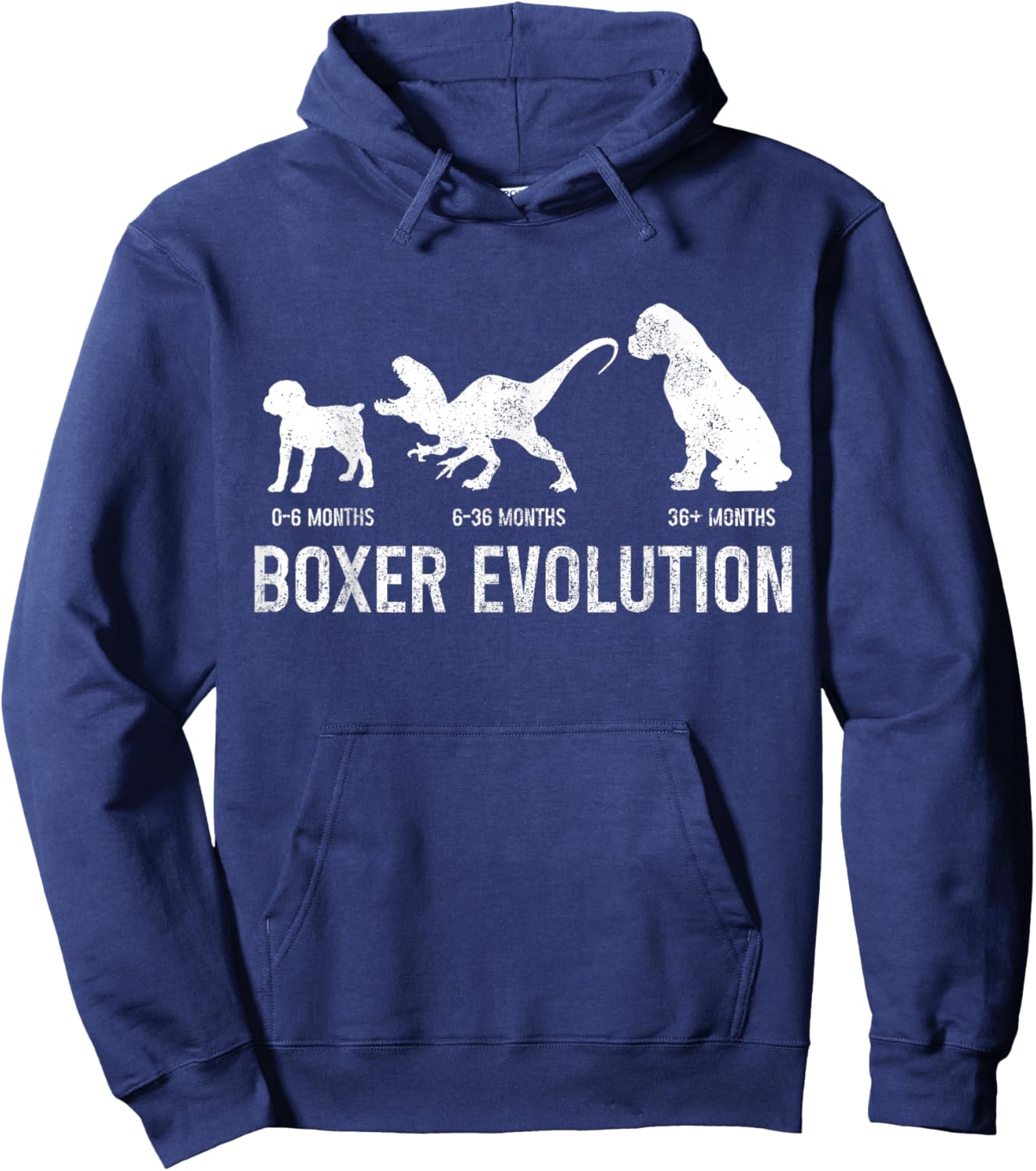 Boxer Dog Evolution Funny Dog Lover Puppy Boxer Mom Dad Hoodie - Hoodie | Navy