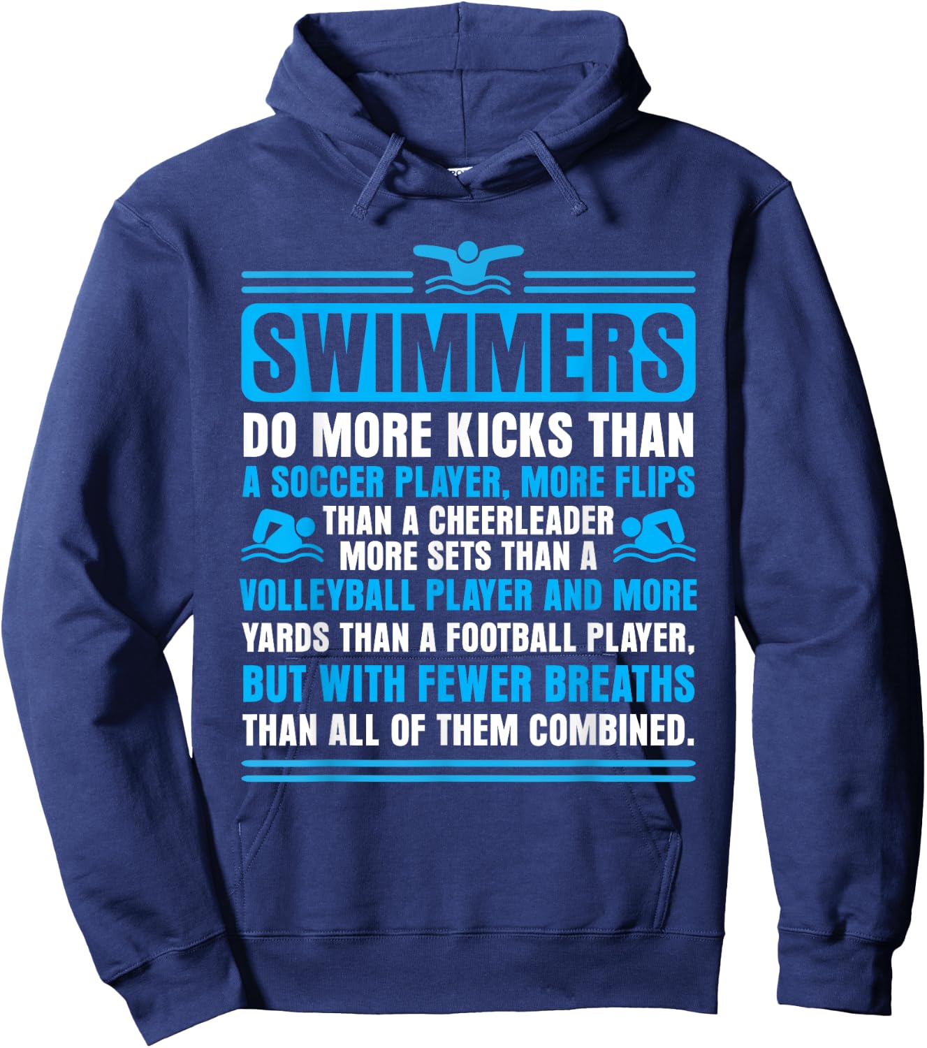 Swimmers Facts Funny Swimming Swim Coach Men Women Hoodie - Hoodie | Navy