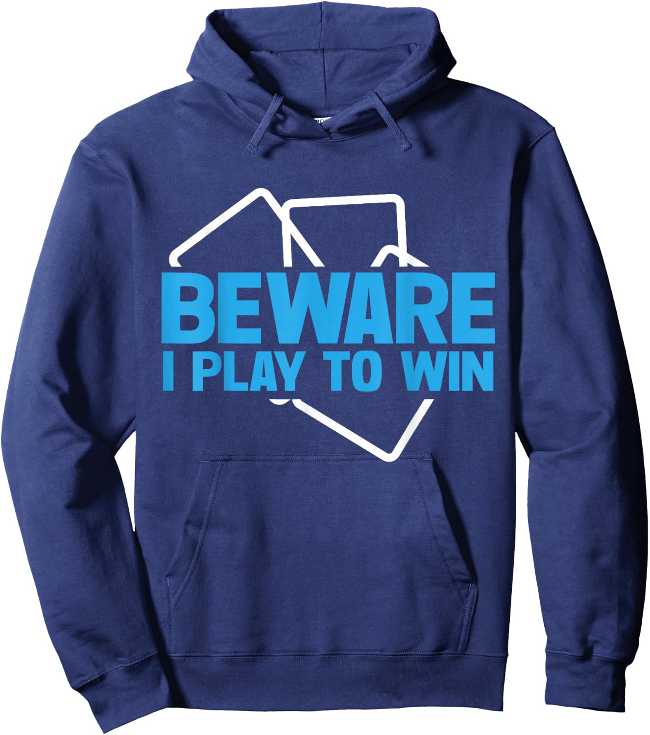 Beware i play to win Trading Card Hoodie - Hoodie | Navy