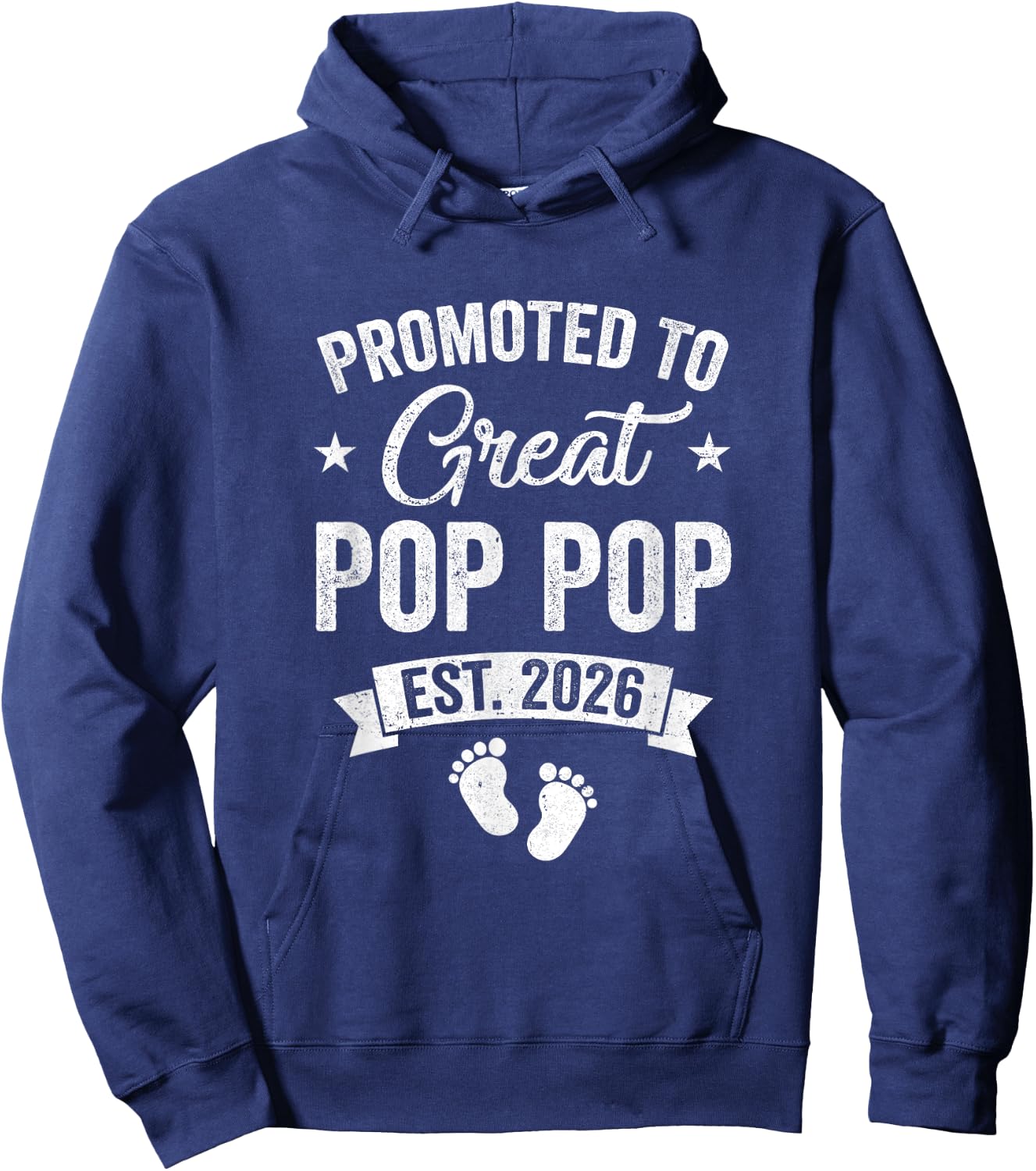 Promoted To Great Pop Pop Est 2026 Pregnancy Announcement Hoodie - Hoodie | Navy