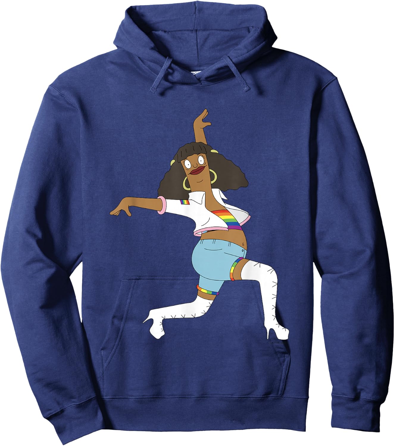 Bob's Burgers Iconic Marshmallow Dancing Chest Poster Hoodie - Hoodie | Navy