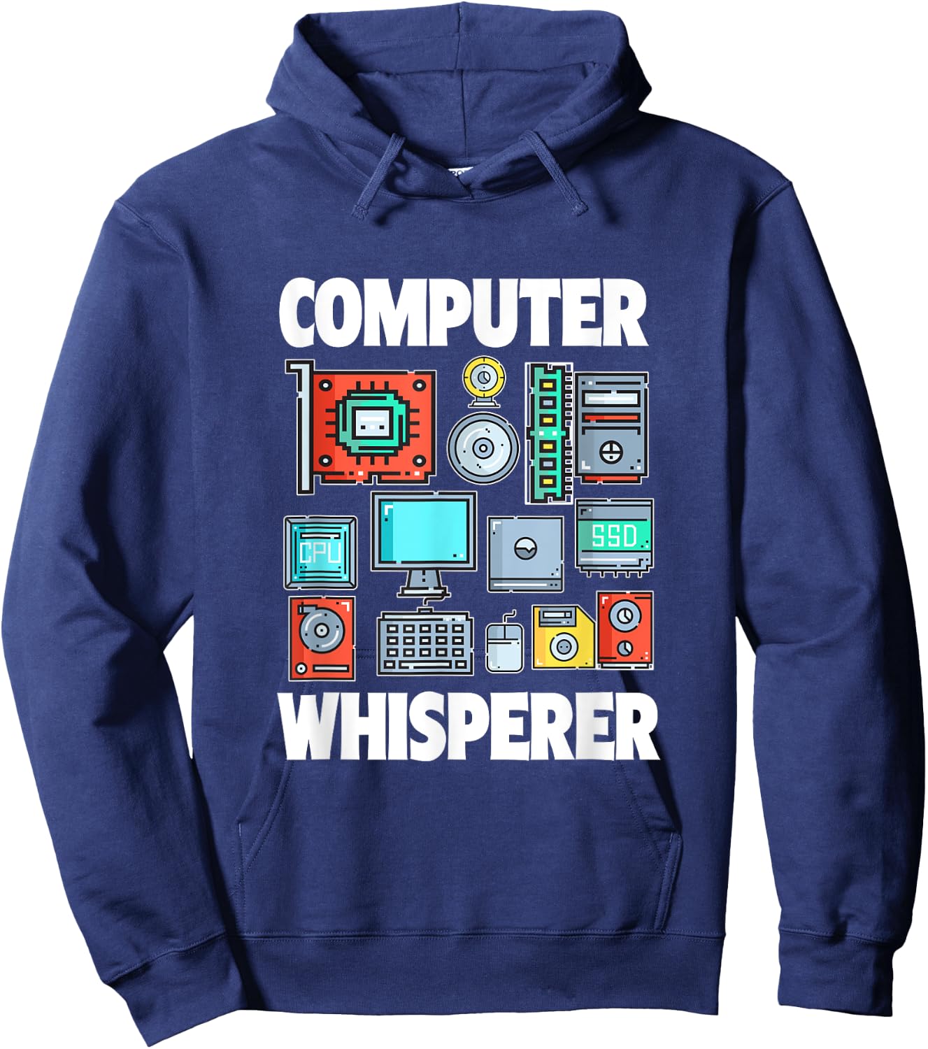 Funny Computer Whisperer Tech Support Computer Parts Novelty Hoodie - Hoodie | Navy