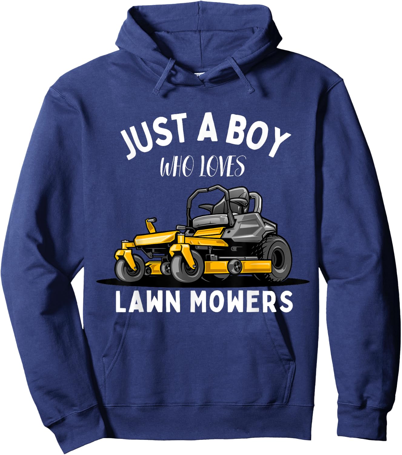 Just a Boy Who Loves Lawn Mowers Lawn Mowing Hoodie - Hoodie | Navy