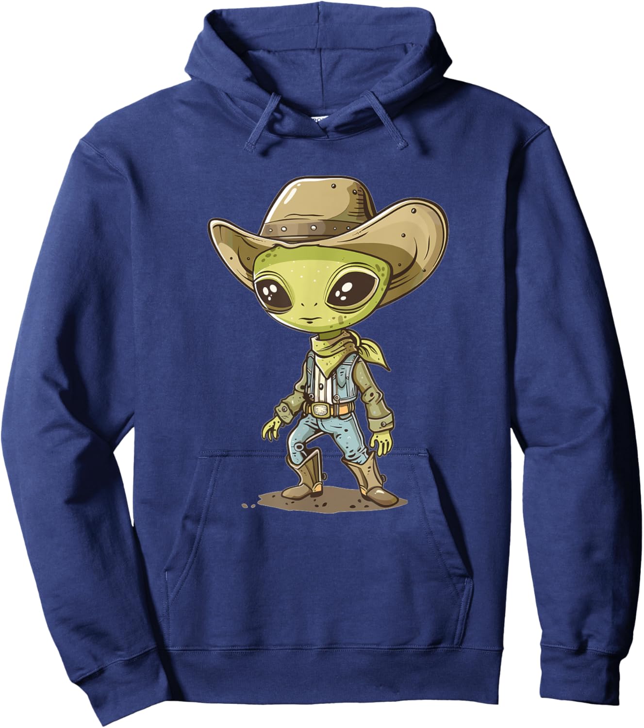 Cute Alien Cowboy Hoodie - Hoodie | Navy