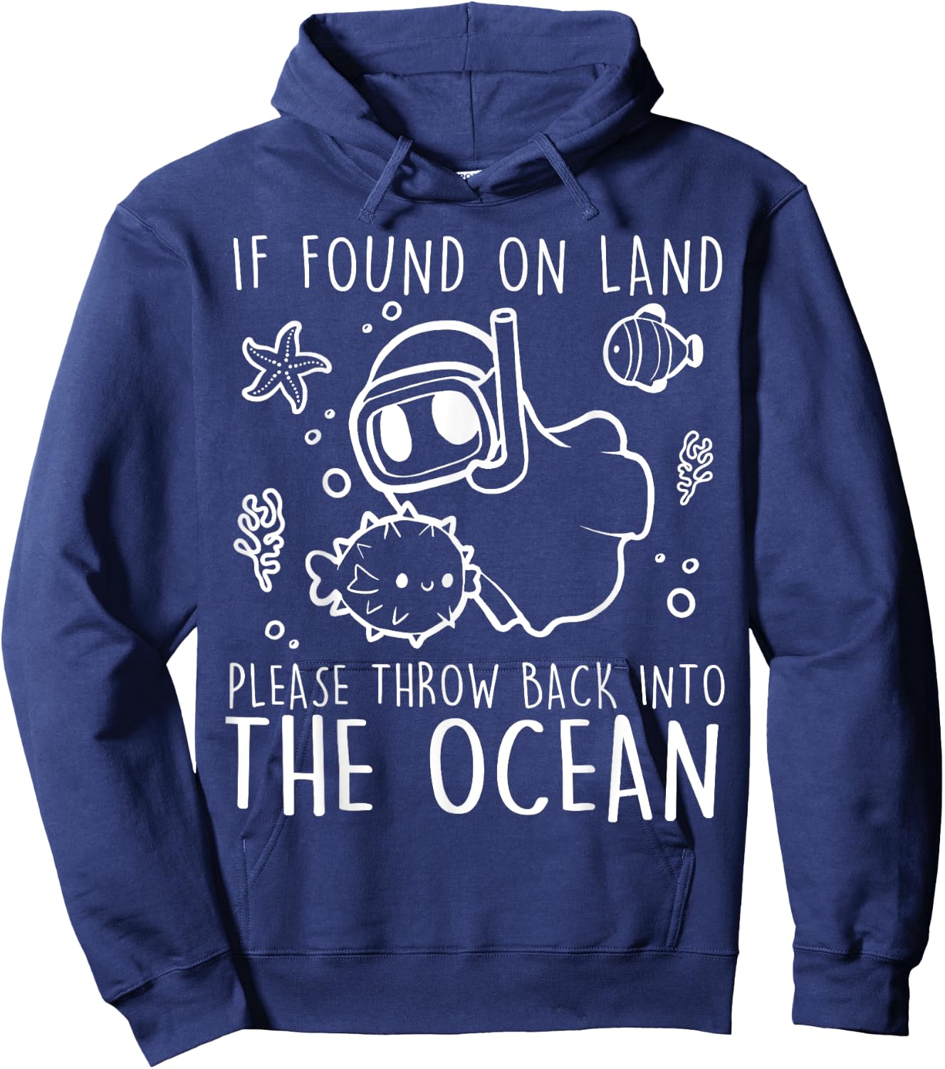 Halloween Boo Ghost Diver Scuba Diving Throw Back To Ocean Hoodie - Hoodie | Navy