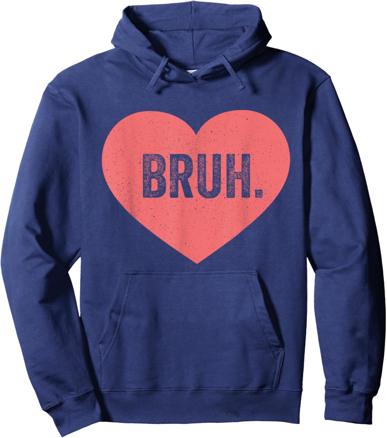 Bruh Valentine Funny Meme Valentines Her -Adult Black Size M Hoodie - Hoodie | Navy