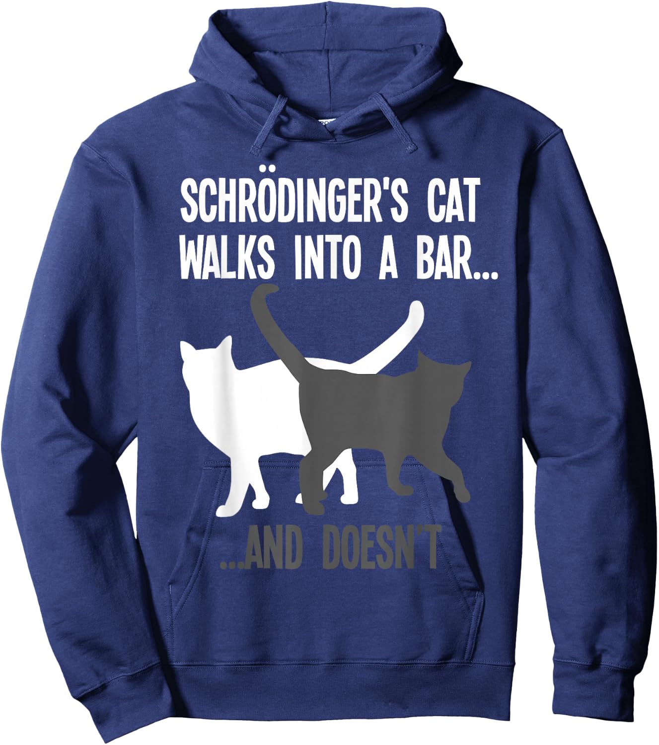 Funny Scientist Gift Schroedingers Cat Quantum Physics Men Women Hoodie - Hoodie | Navy