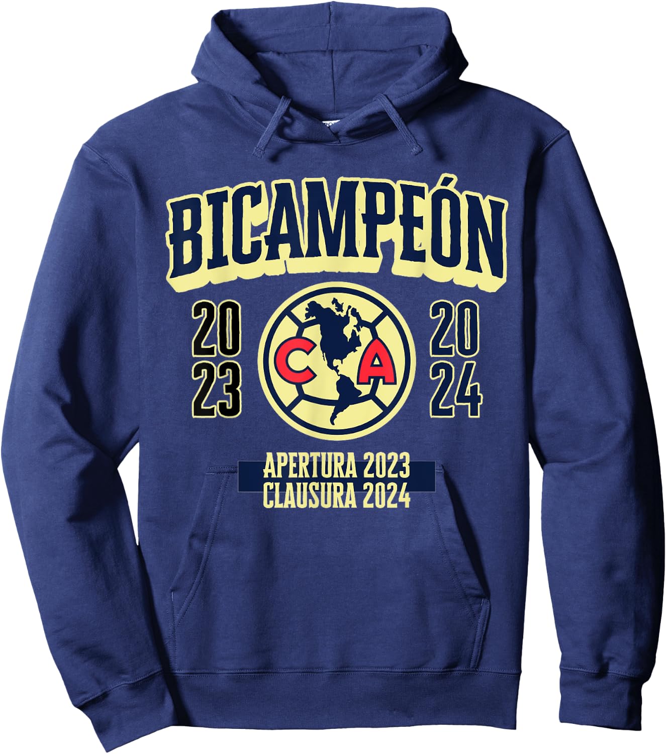 Club America Bicampeon Torneo Apertura 2023 - Clausura 2024 Hoodie - Hoodie | Navy