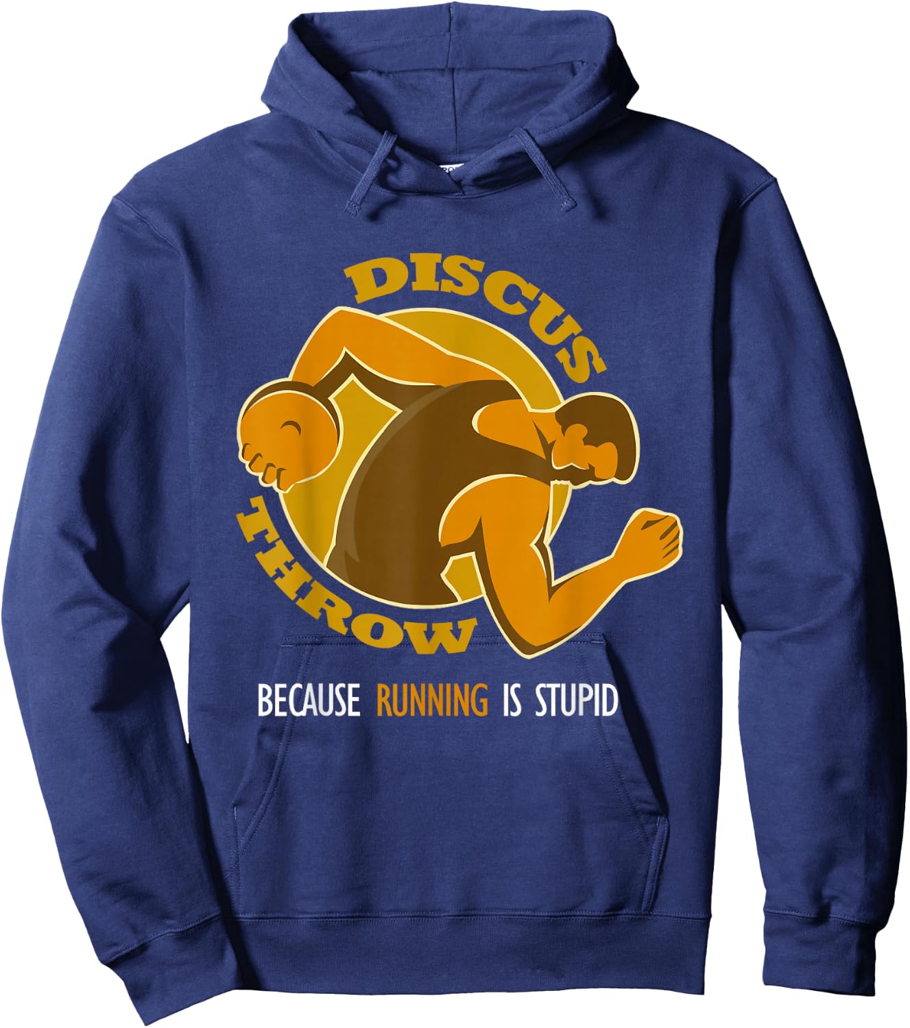 Discus Throw vs. Runners, Track T Shirt Hoodie - Hoodie | Navy