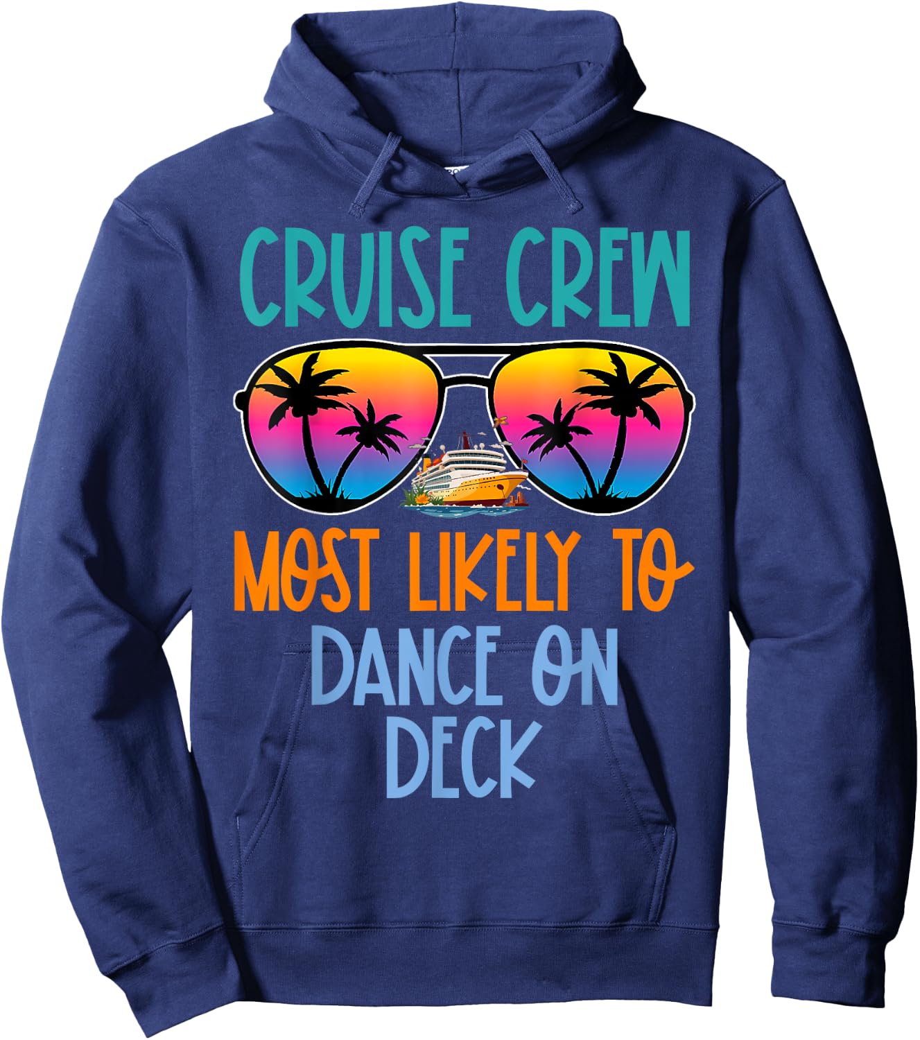 Cruise Crew Most Likely to Dance On Deck Retro Hoodie - Hoodie | Navy