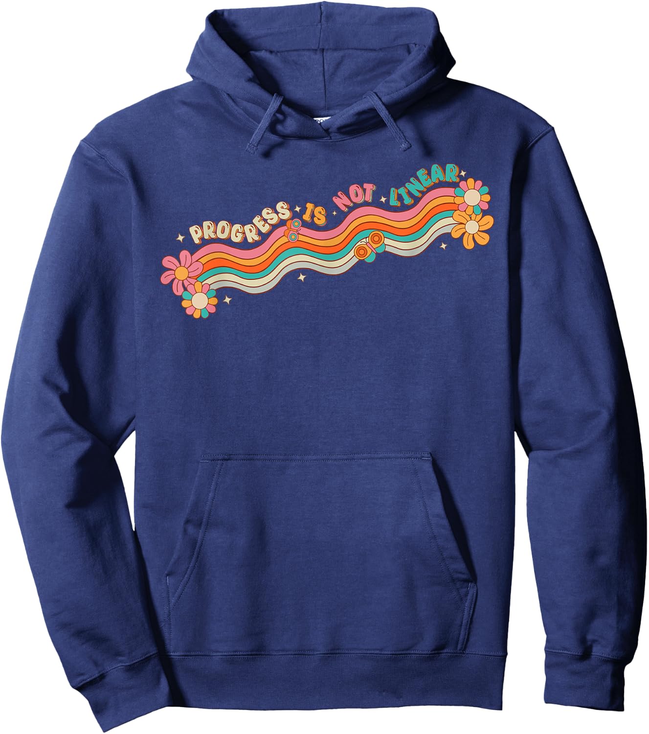 Progress Is Not Linear Teacher Student Back To School Retro Women Girls Kids Hoodie - Hoodie | Navy