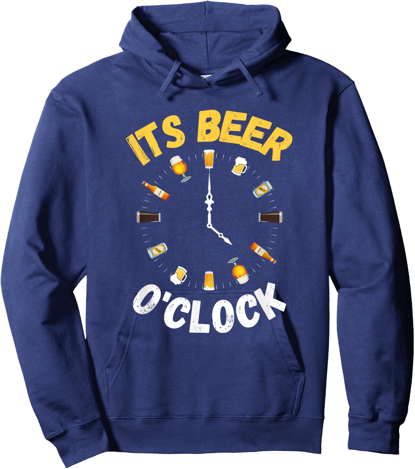 Funny Beer o Clock for National Beer Day Fathers Day Hoodie - Hoodie | Navy