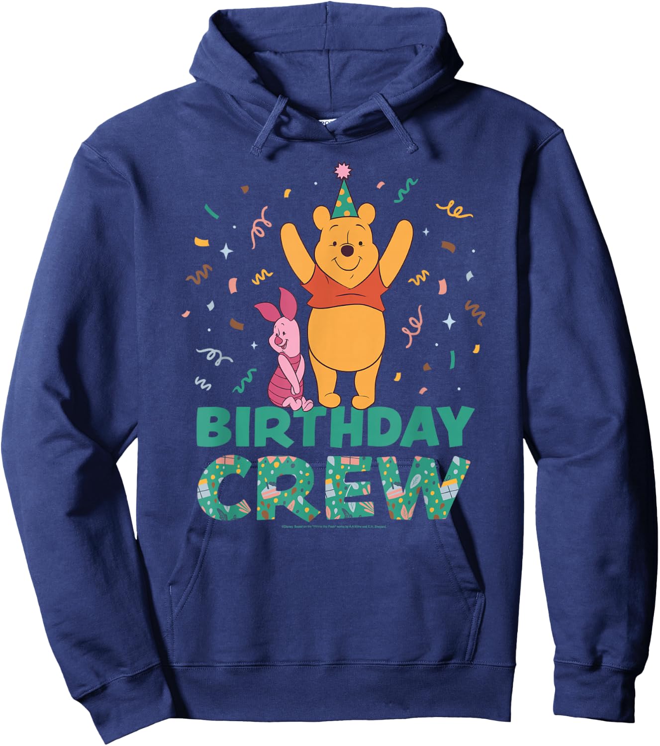Disney Winnie the Pooh & Piglet Birthday Crew Party Matching Hoodie - Hoodie | Navy