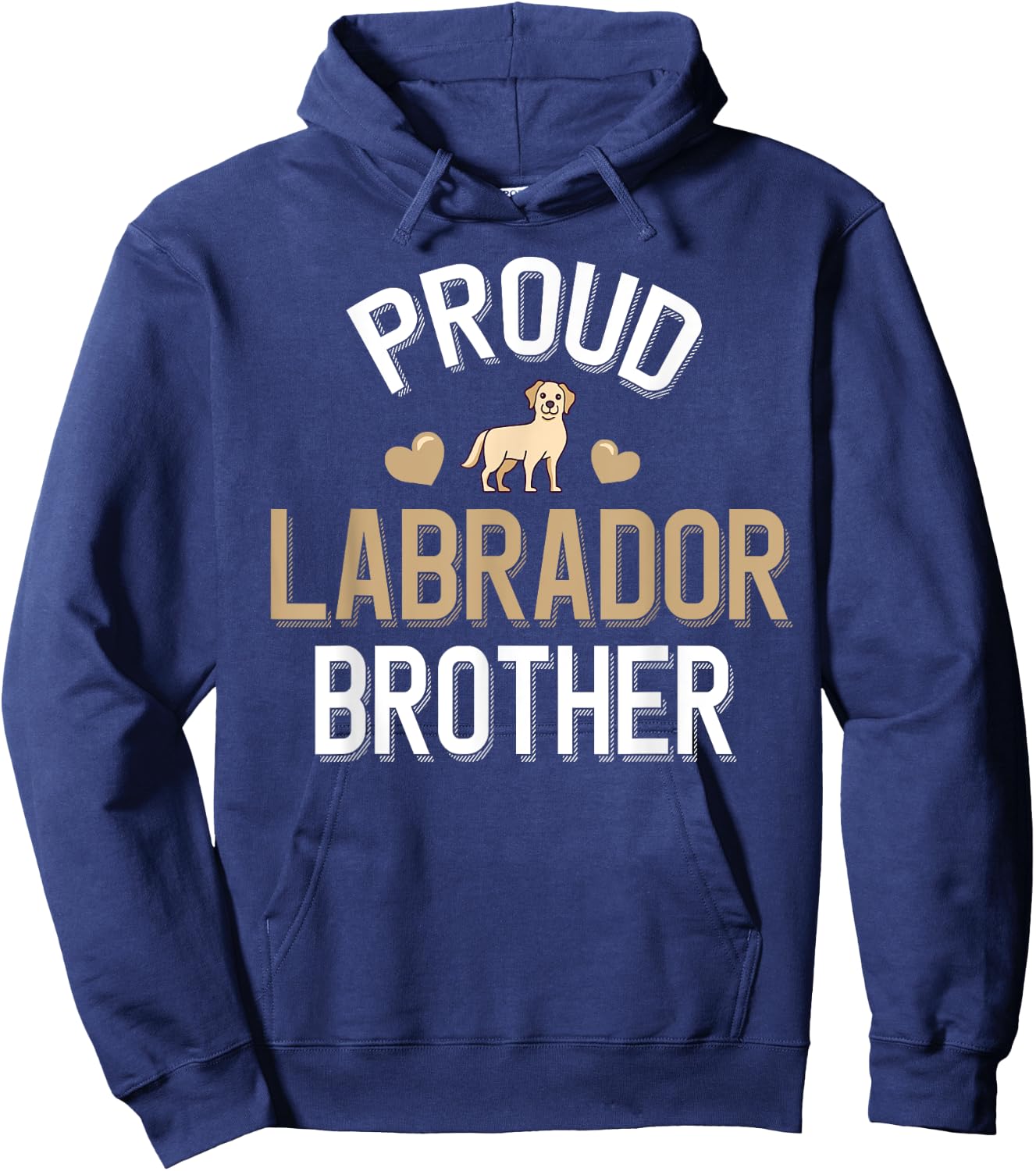 Cute Proud Yellow Lab Brother Hoodie - Hoodie | Navy