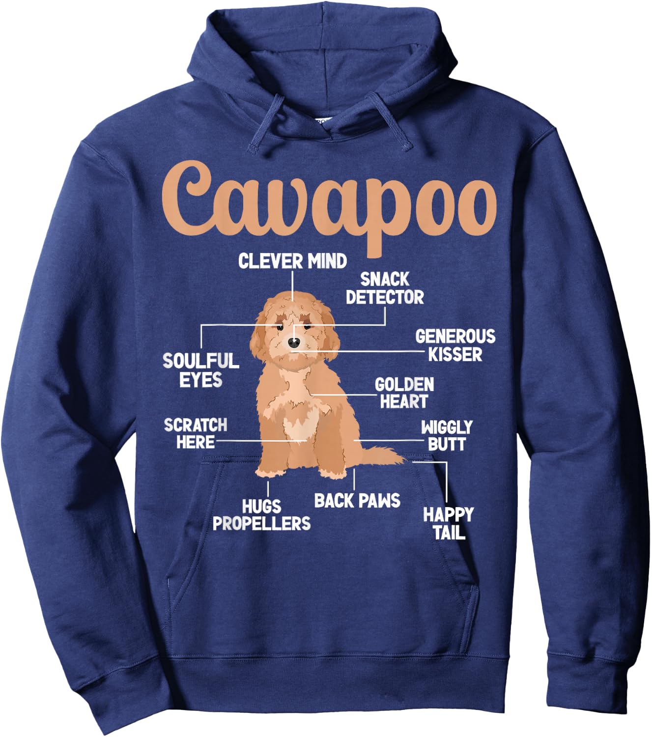 Cavapoo Anatomy Cavapoo Lover Cavapoo Owner Hoodie - Hoodie | Navy