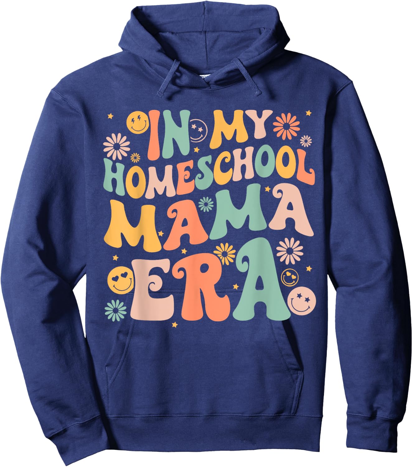 In My Homeschool Mama Era Retro Back to School Hoodie - Hoodie | Navy