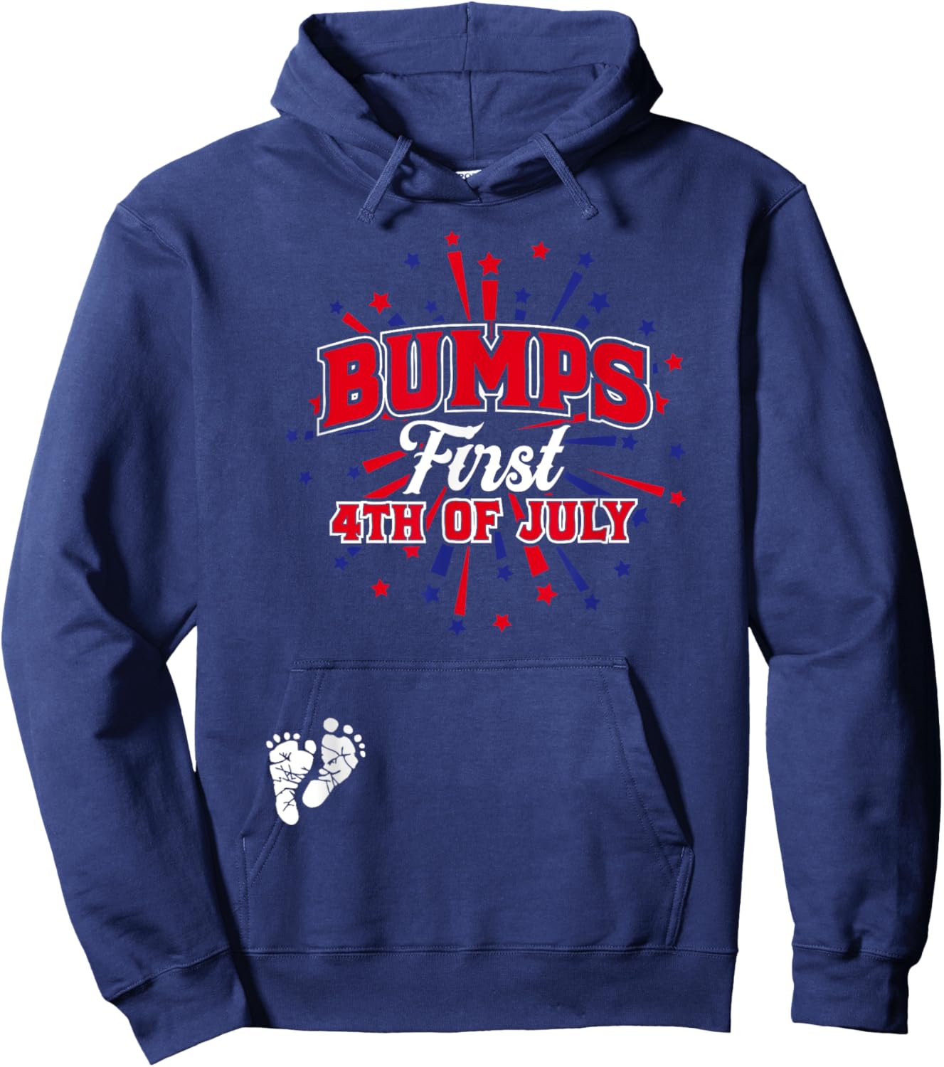 Bumps First 4th of July T Shirt Funny Pregnancy Announcement Hoodie - Hoodie | Navy