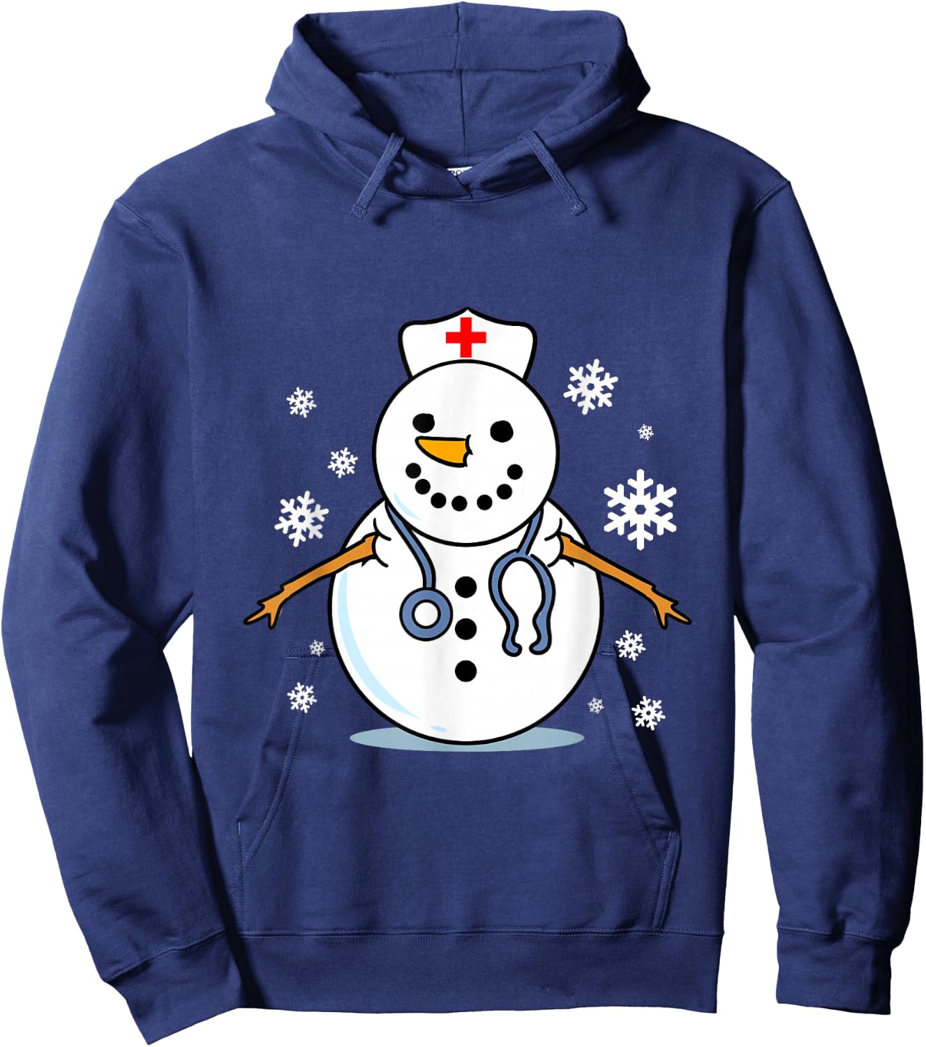 Nurse Snowman Christmas Hoodie - Hoodie | Navy