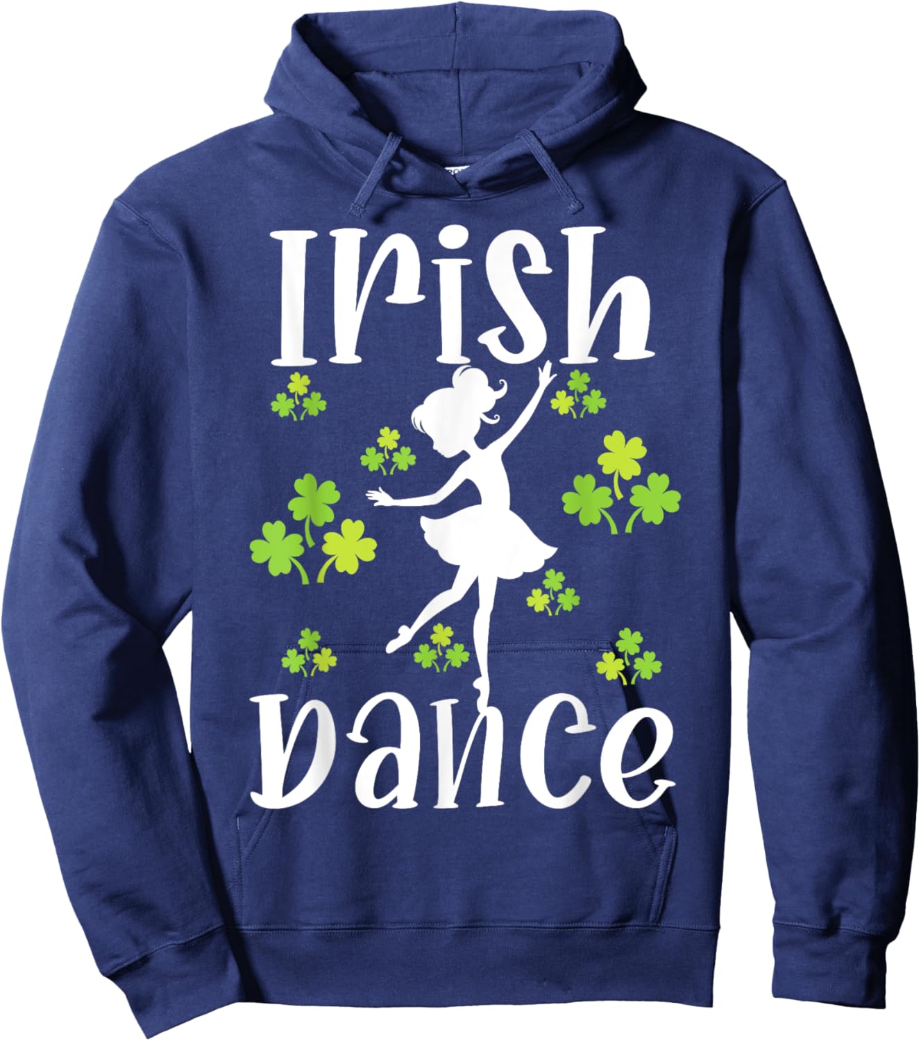 Girl Dancing Dancer Irish Dance St Patrick's Day Hoodie - Hoodie | Navy