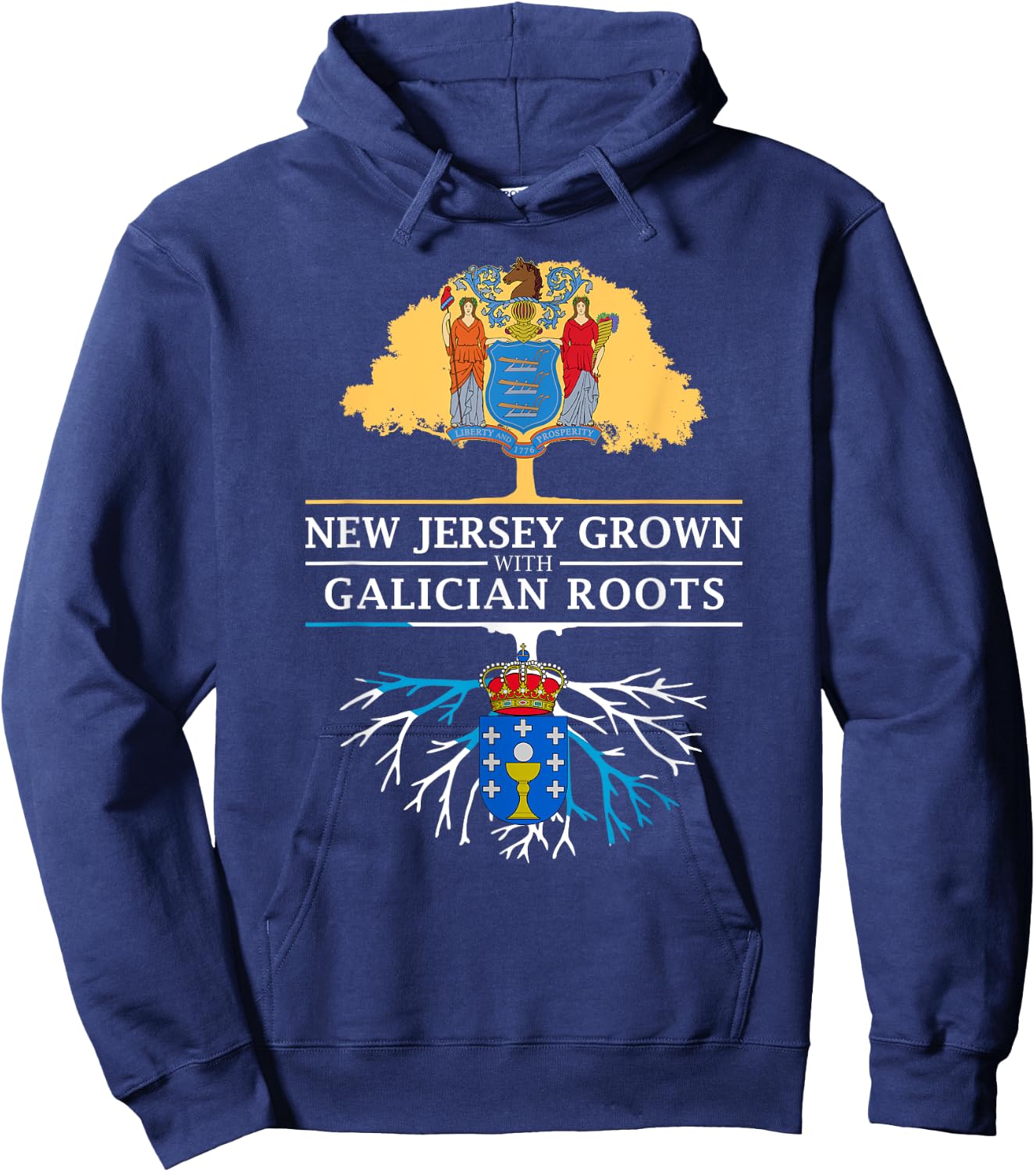 New Jersey Grown with Galician Roots - Galicia Hoodie - Hoodie | Navy