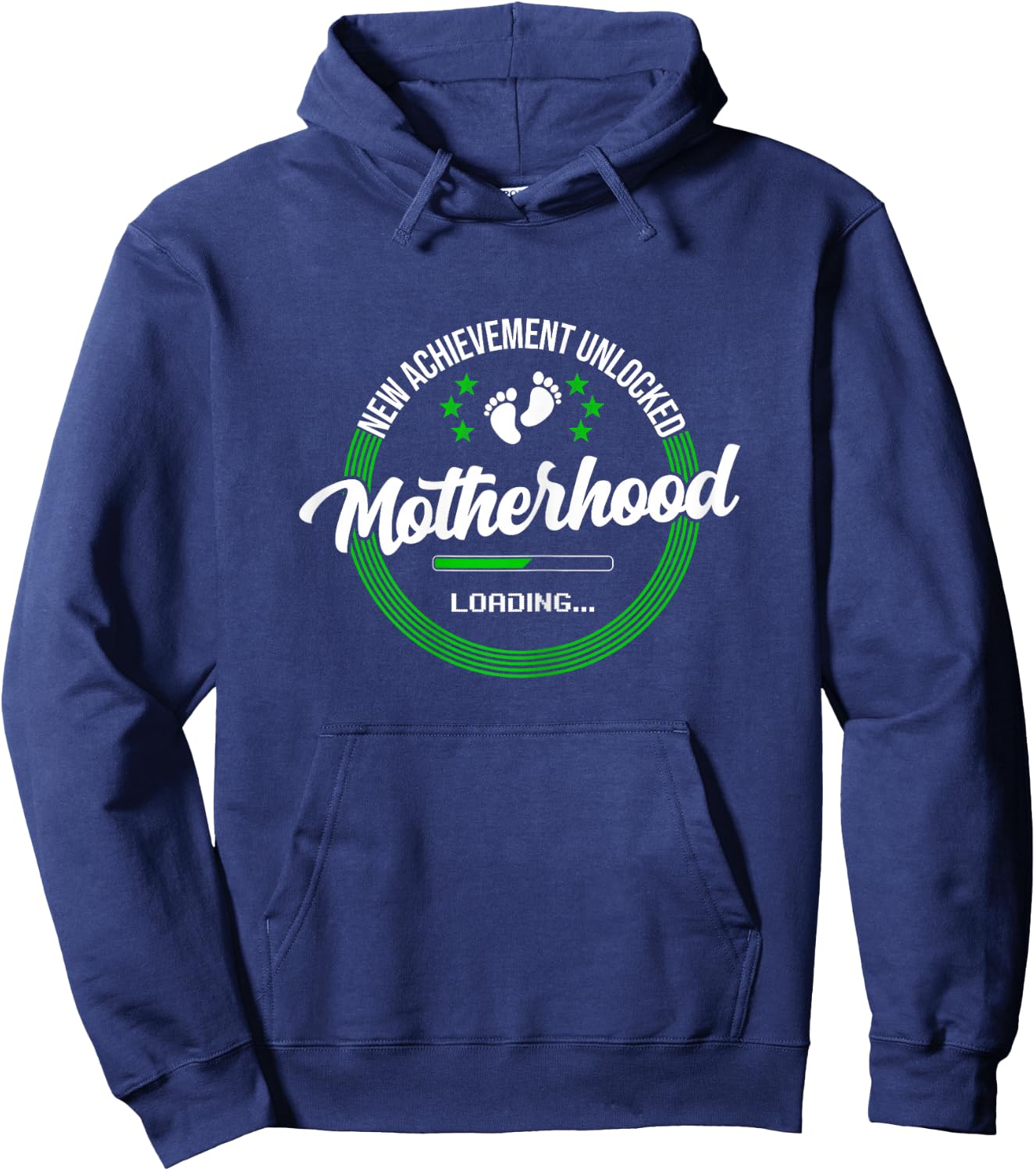 pregnancy announcement for the geek mom Motherhood Achievement unlocked. New character created , Female X-Small, Black Hoodie - Hoodie | Navy