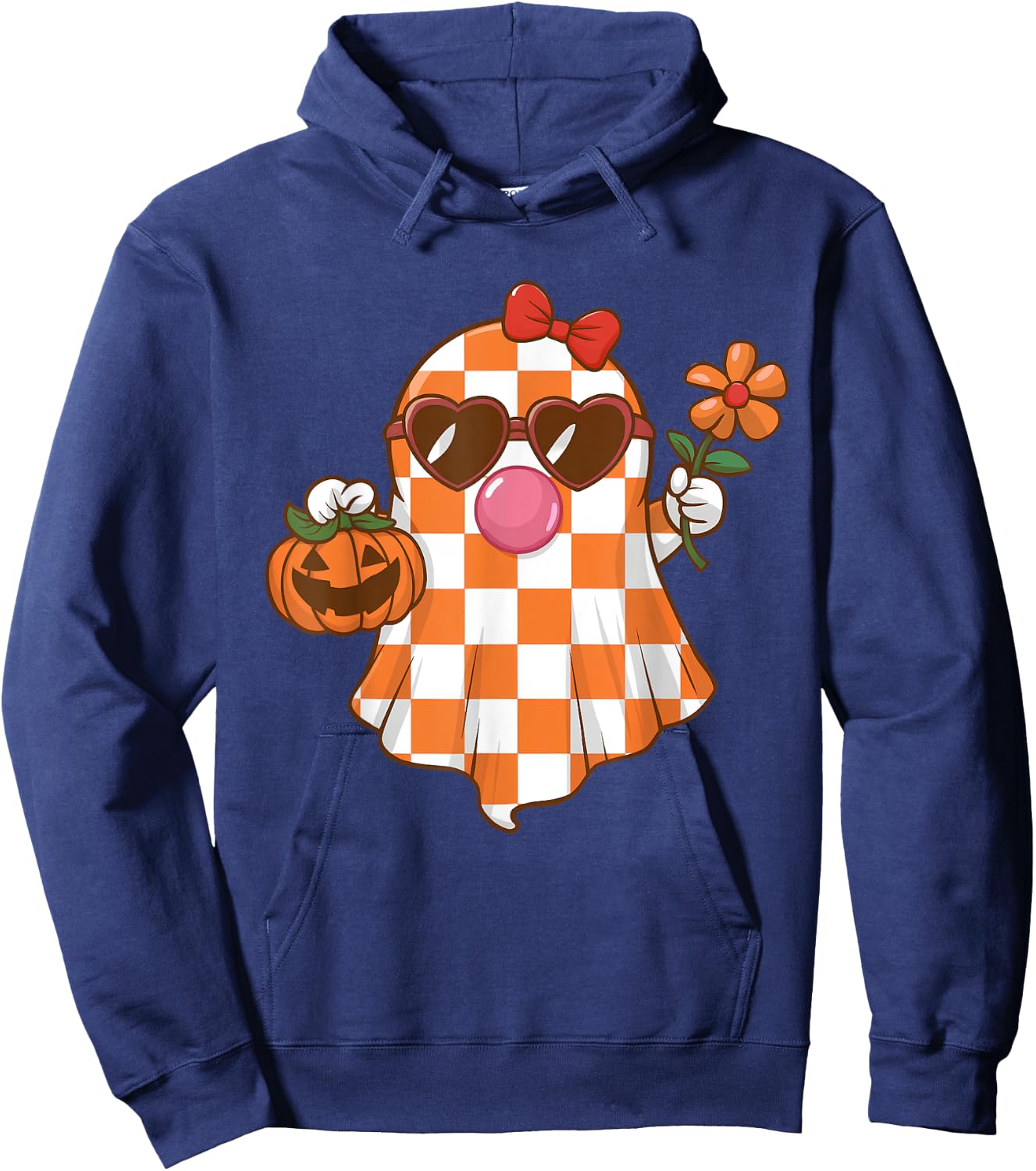 Cute Ghost Blowing Bubble Halloween Bougie Costume Girls Kid Hoodie - Hoodie | Navy