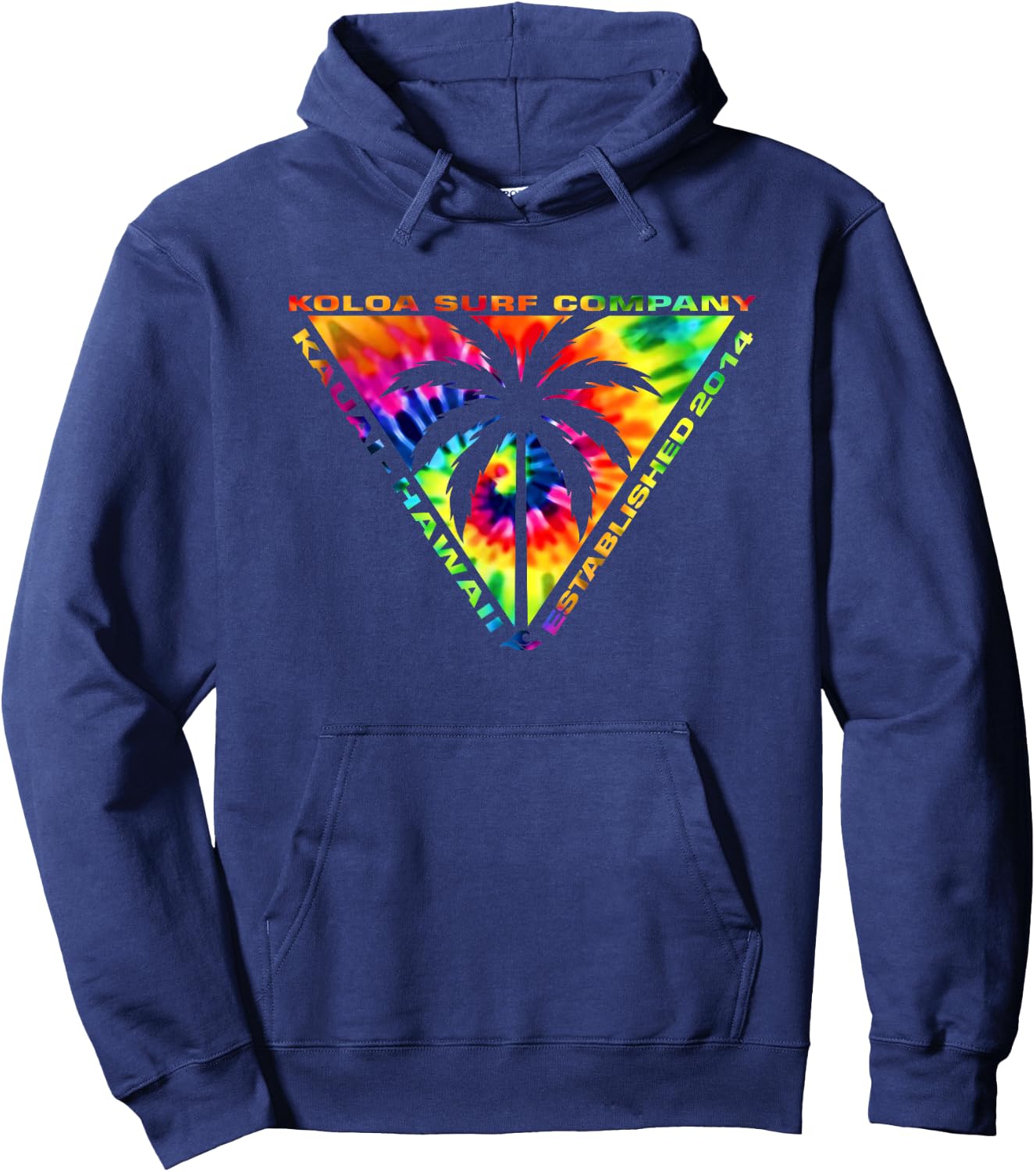 Koloa Surf Triangulated Palm Tie Dye Logo Surf Graphic Hoodie - Hoodie | Navy