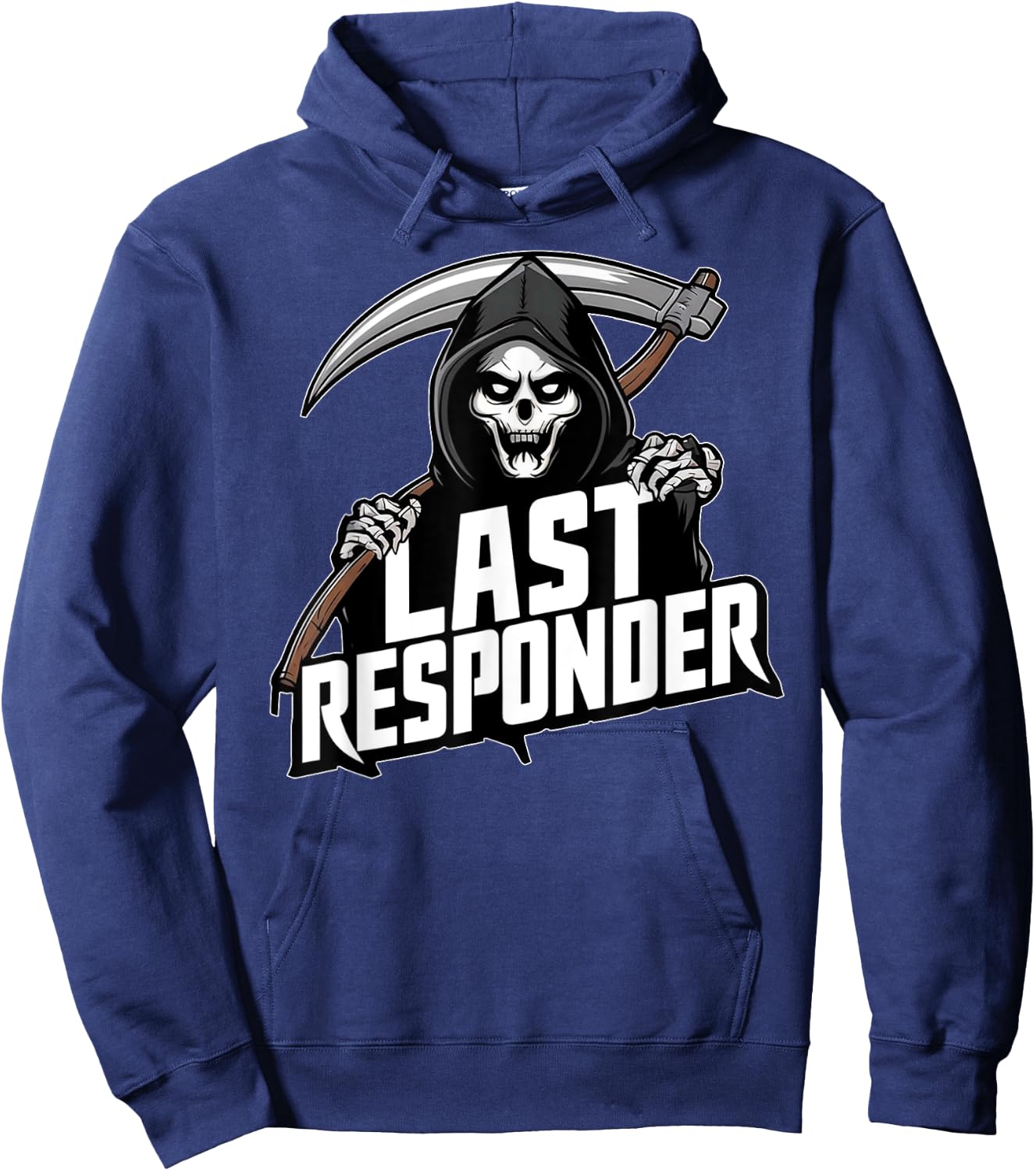 Grim Reaper Funny Dark Meme Mortician Last Responder Vintage Hoodie - Hoodie | Navy
