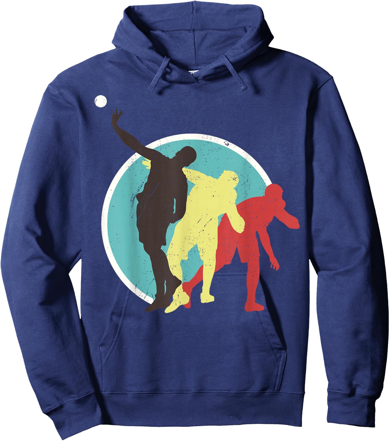 Athlete Vintage Retro Style Shot Put Track Hoodie - Hoodie | Navy